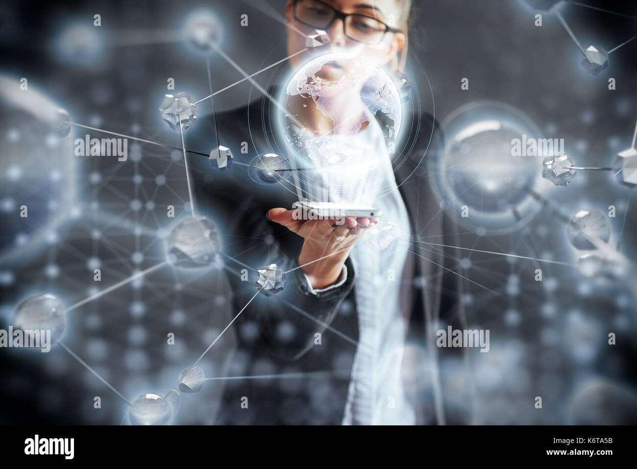 Des technologies innovantes dans le domaine de la science et de la médecine. la technologie pour connecter. Le concept de sécurité. Banque D'Images