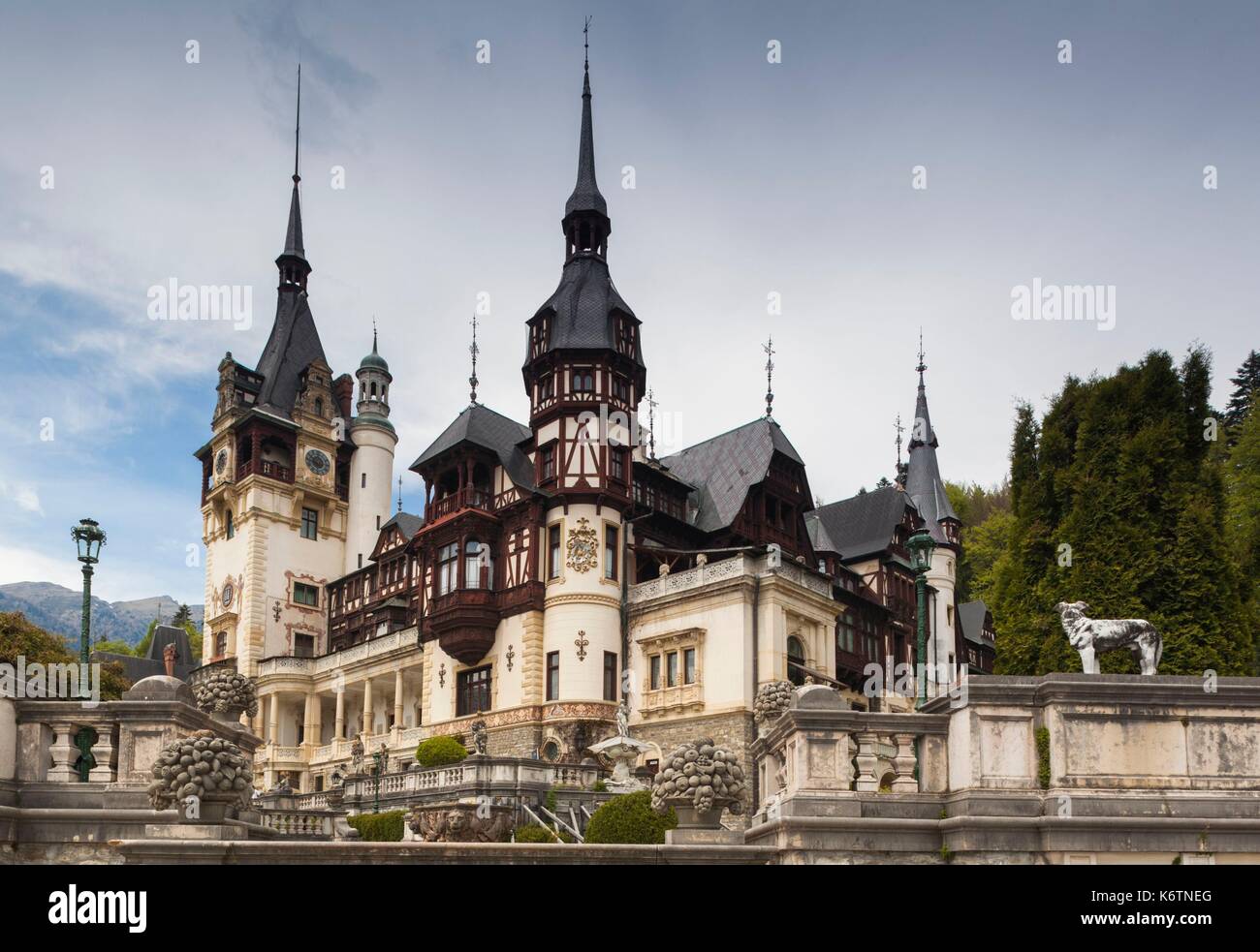 La Roumanie, la Transylvanie, le château de Peles de Sinaia, construit, 1875-1914 Banque D'Images