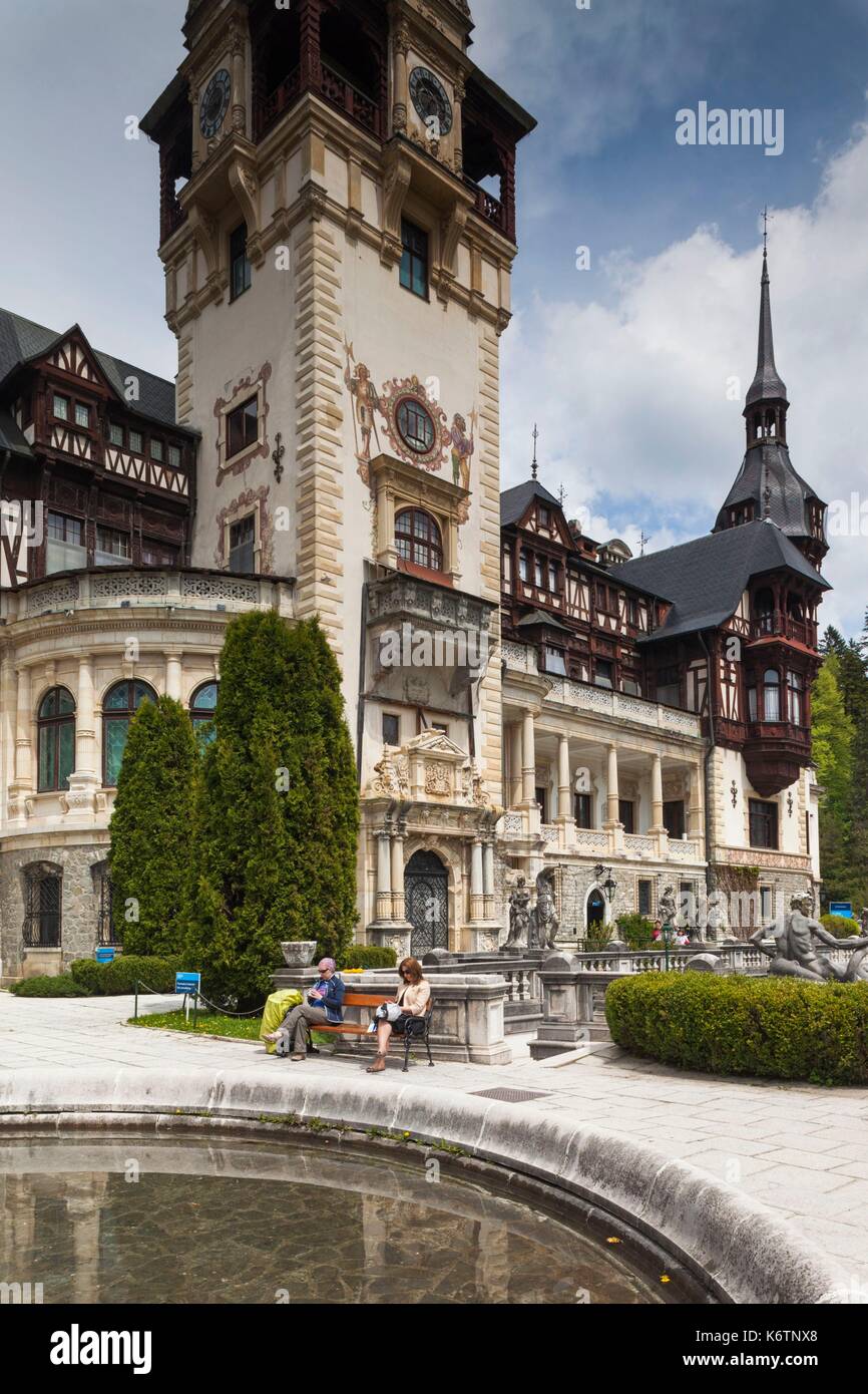 La Roumanie, la Transylvanie, le château de Peles de Sinaia, construit, 1875-1914 Banque D'Images
