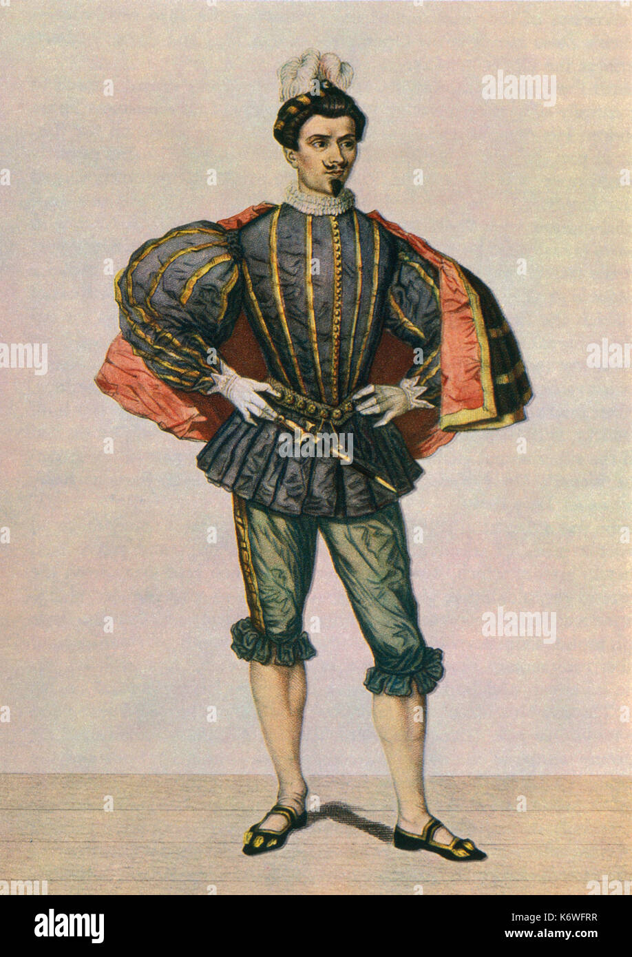 Ferreol comme 'Catarelli Ferdinand Hérold' dans 'Opéra' Pré aux Clercs' après gravure A. Lacauchie Thèâtrale de 'Galerie'. FH, compositeur d'opéra français : 28 janvier 1791 - 19 janvier 1833. Banque D'Images