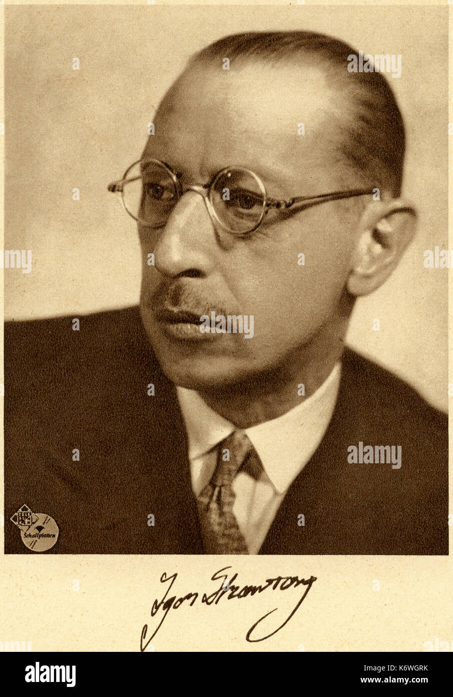 Igor Stravinsky au moment de 'Jeu de Cartes', 1937. Compositeur russe, 1882-1971. Photo par Telefunkenplatten. Banque D'Images