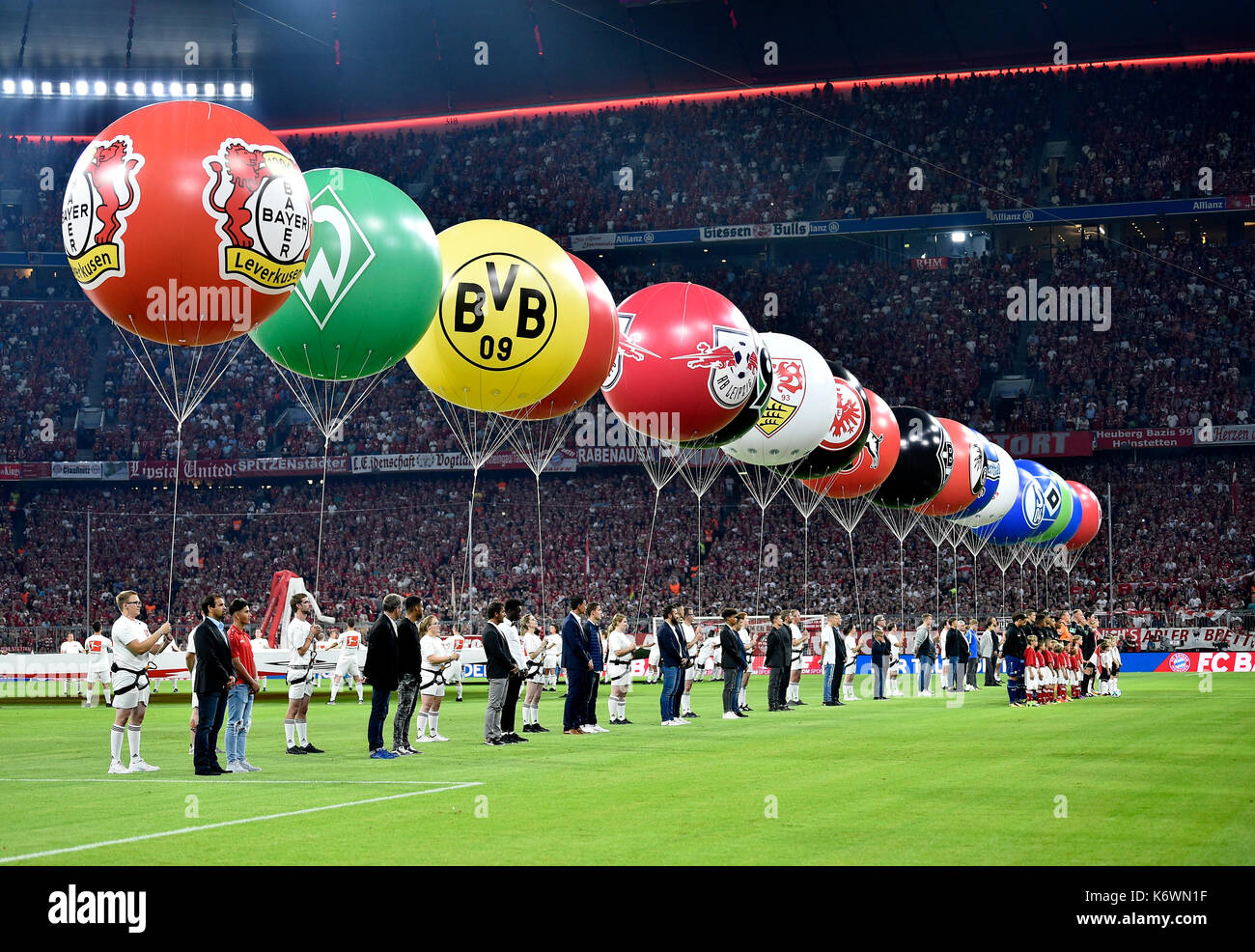 Cérémonie d'ouverture de la Bundesliga, Allianz Arena, Bavière, Allemagne Banque D'Images