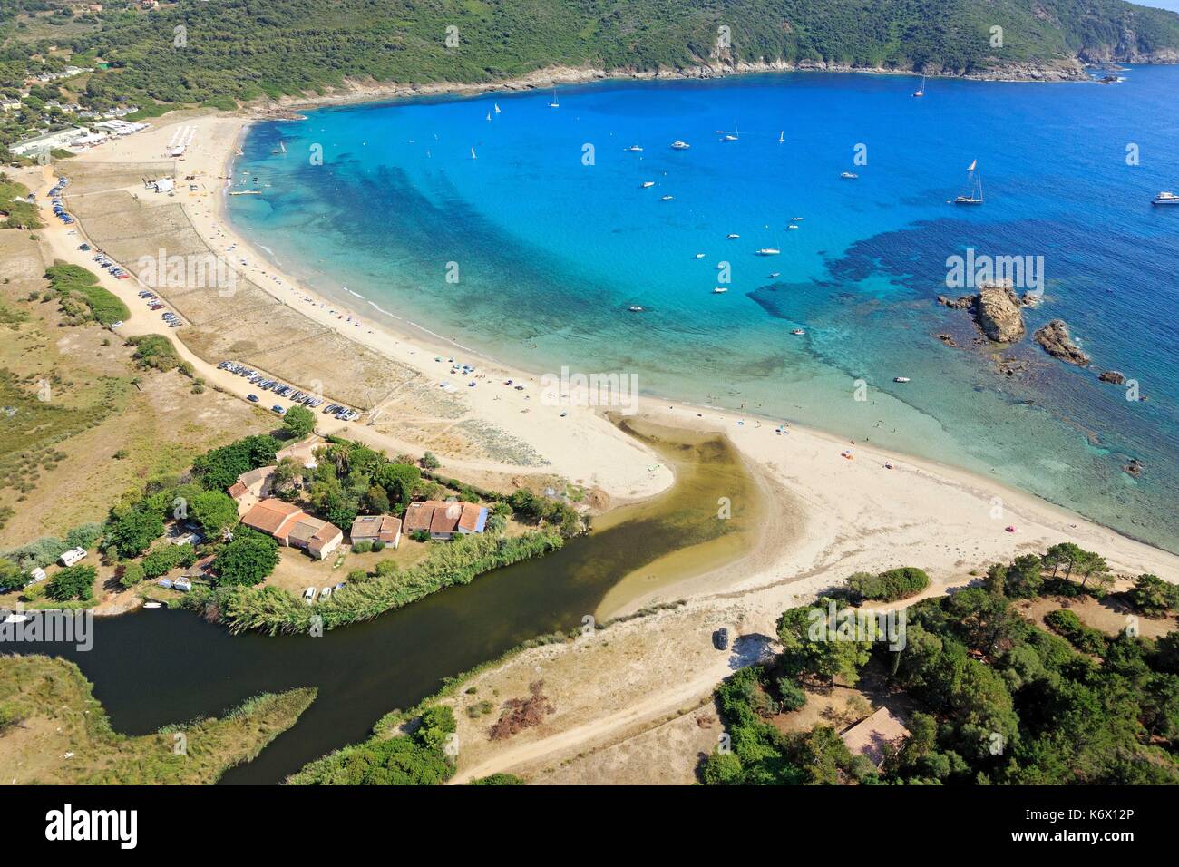 France, Corse du Sud, deux Sevi, Cargèse, le golfe et la de Chiuni, le rivière Chiuni (vue aérienne Photo Stock - Alamy