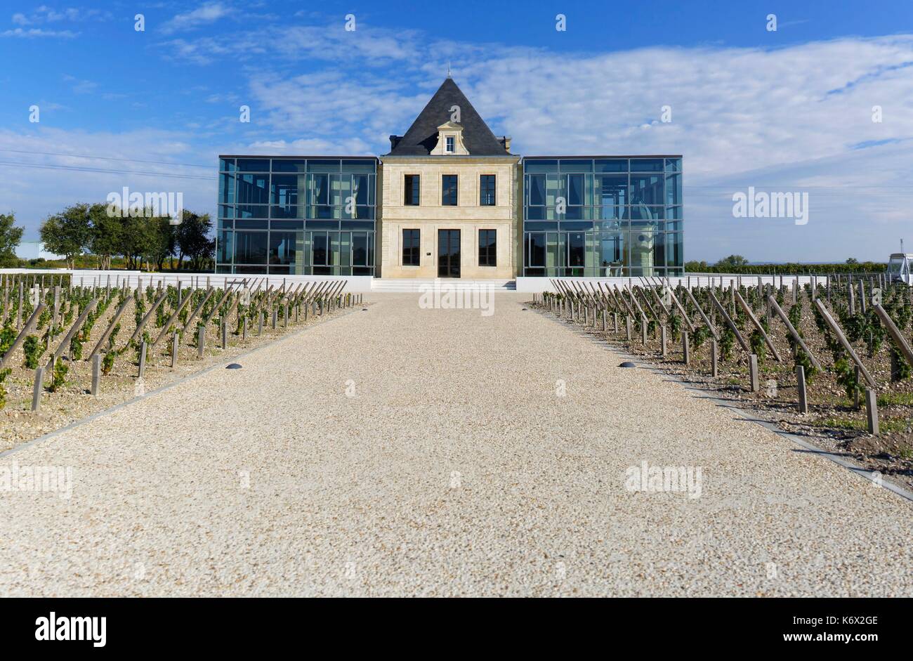 France, Gironde, Pauillac, Château Pedesclaux, Grand Cru Classe, rénové par l'architecte Jean Michel Wilmotte Banque D'Images