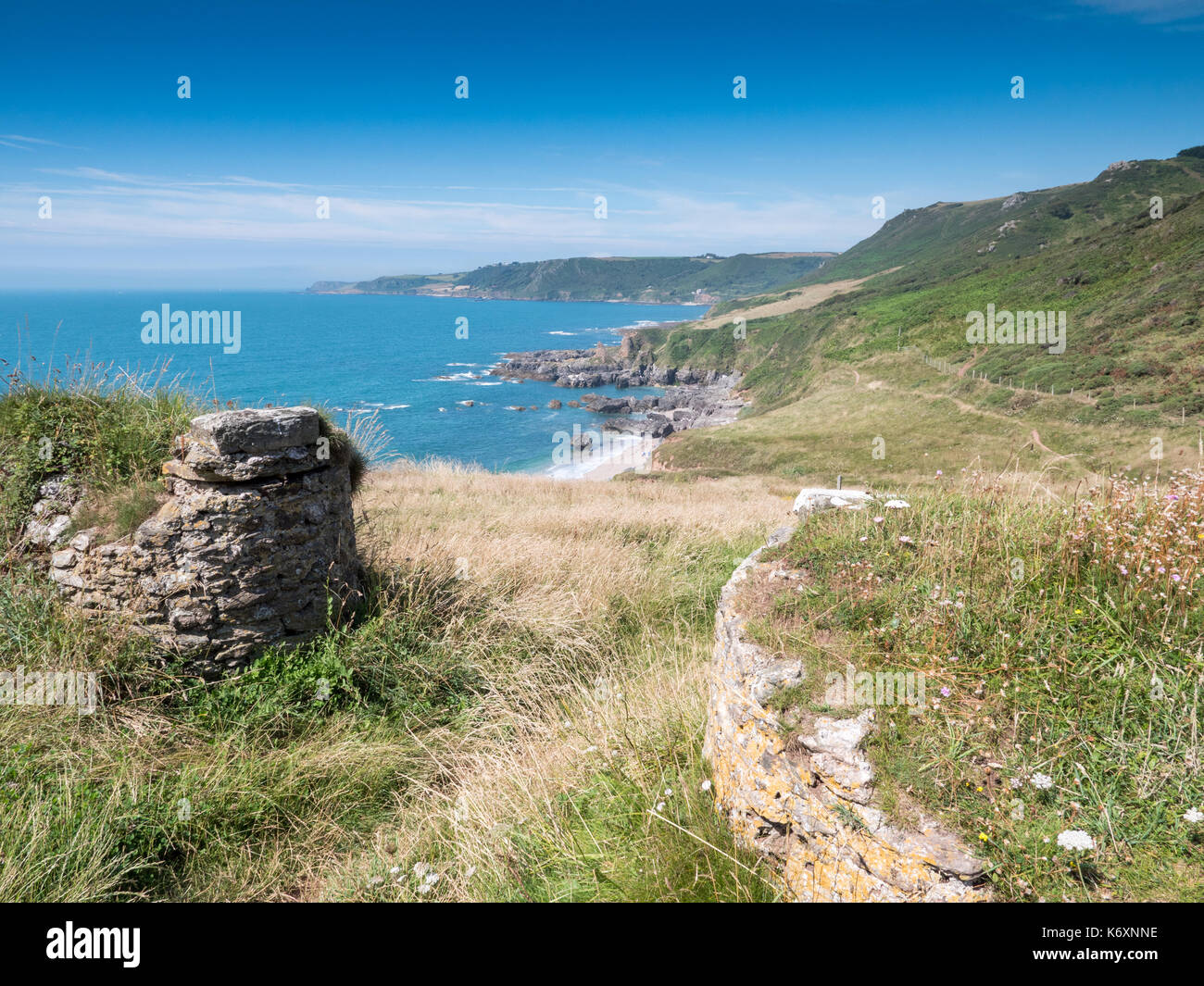 Sentier côtier près de Start Point, Devon, Angleterre Banque D'Images