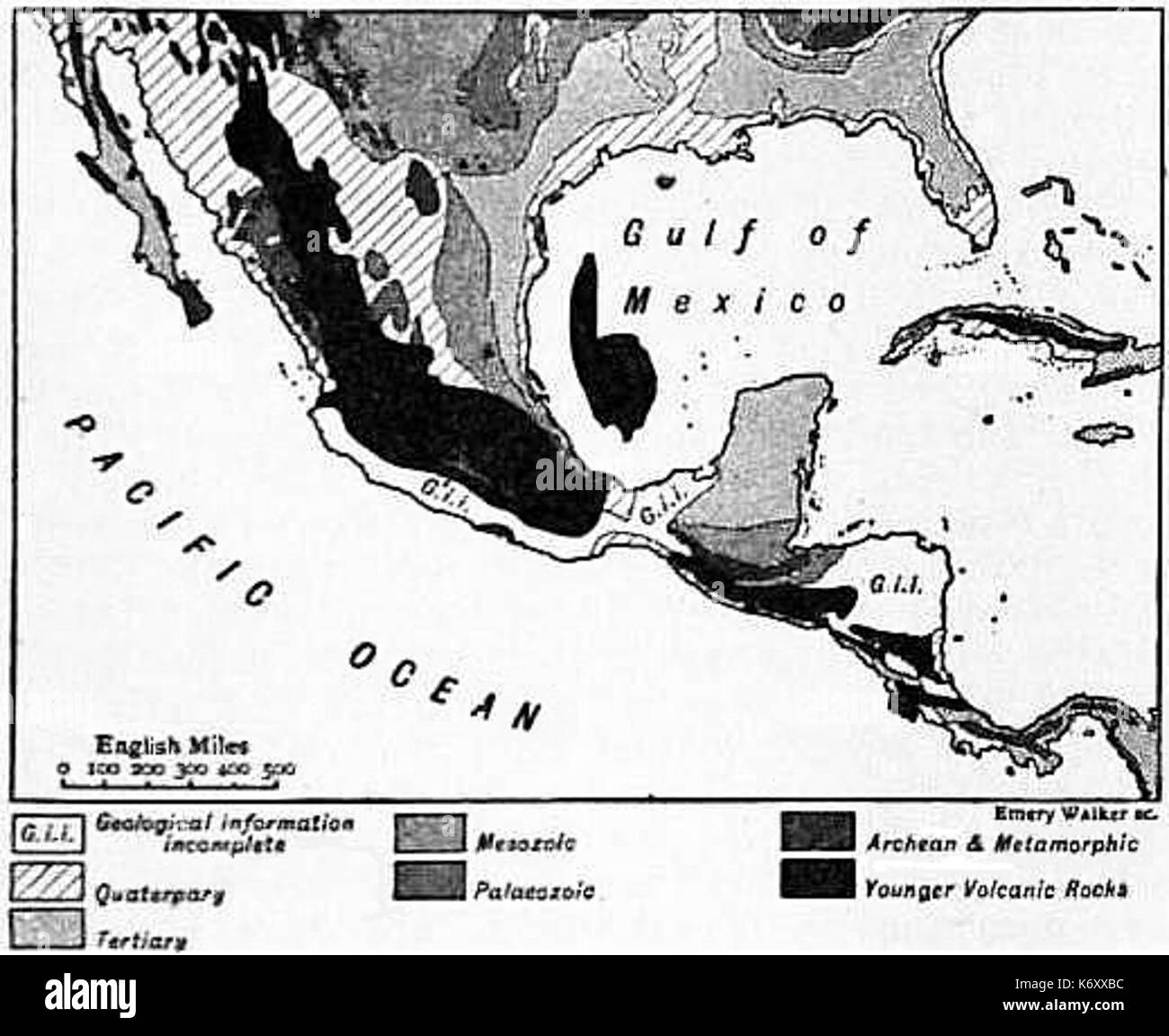 EB1911 Géologie de l'Amérique centrale Banque D'Images