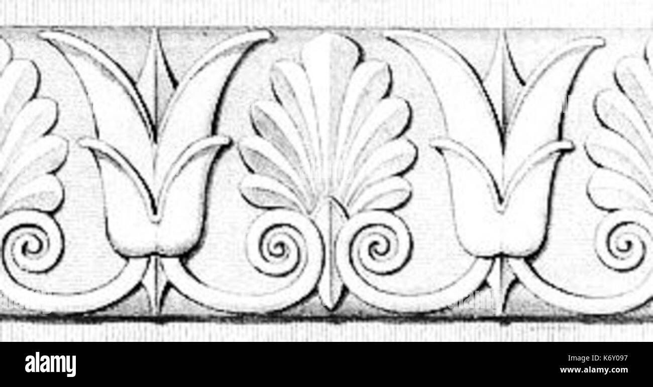 À partir de la frise lotus Delphi avec de multiples calice Banque D'Images