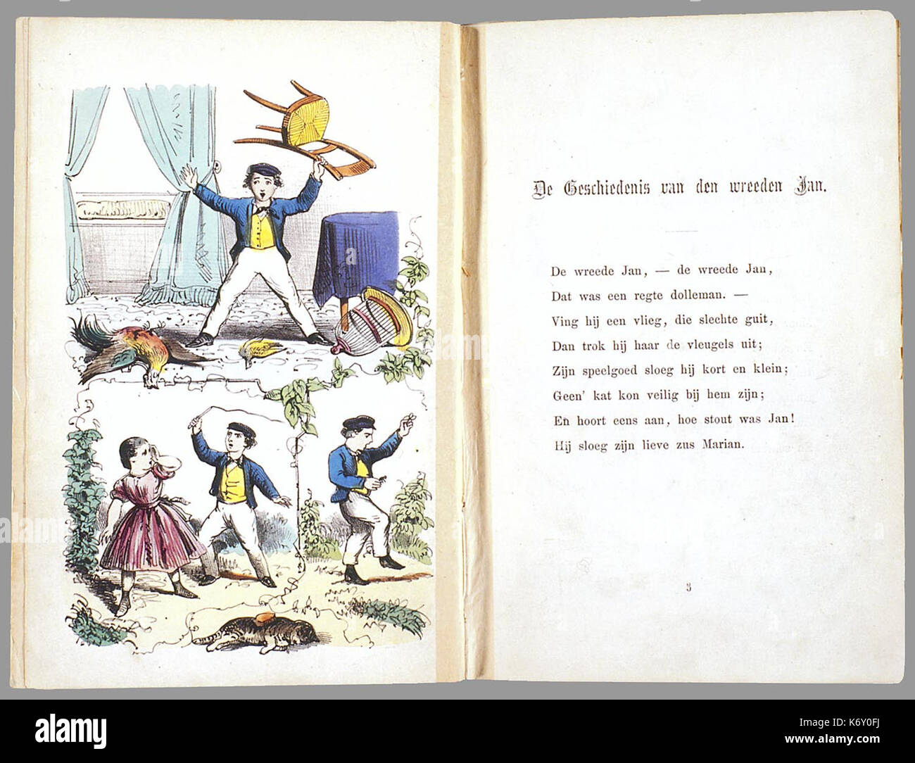 Prentenboek leerzame een aardig rencontré vertellingen naar het beroemde Hoogduitsche kinderwerk Der Struwwelpeter PPN 124486932 Image 4 Banque D'Images