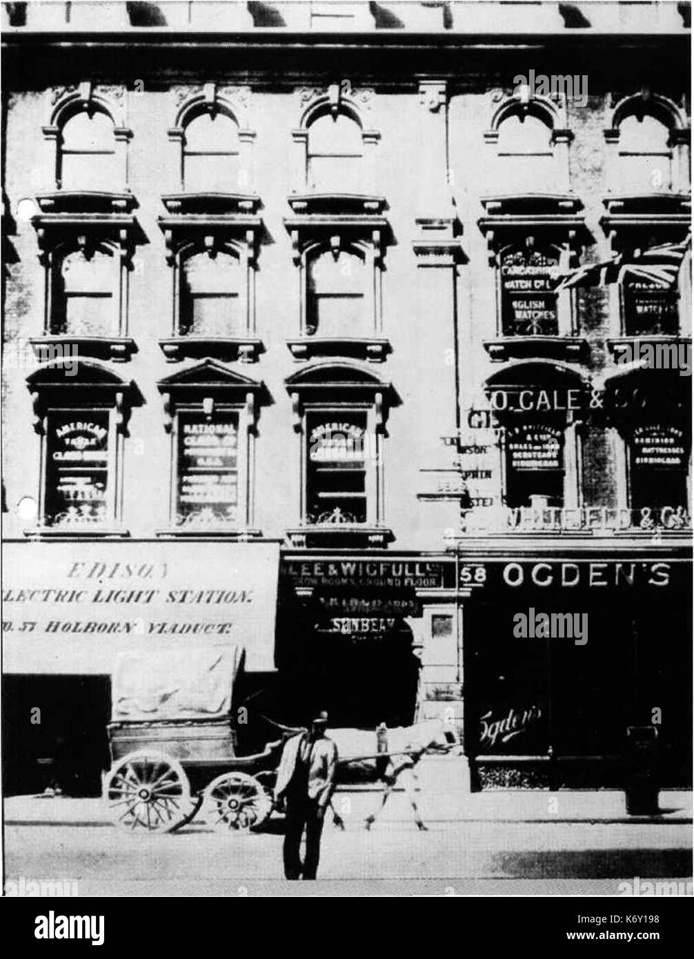 Edison Electric Light, HOLBORN VIADUCT, Londres Banque D'Images