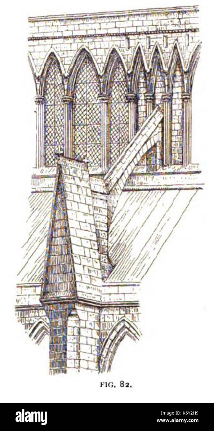 Fig 82 Boutant et claire-voie, nef de Lincoln Banque D'Images