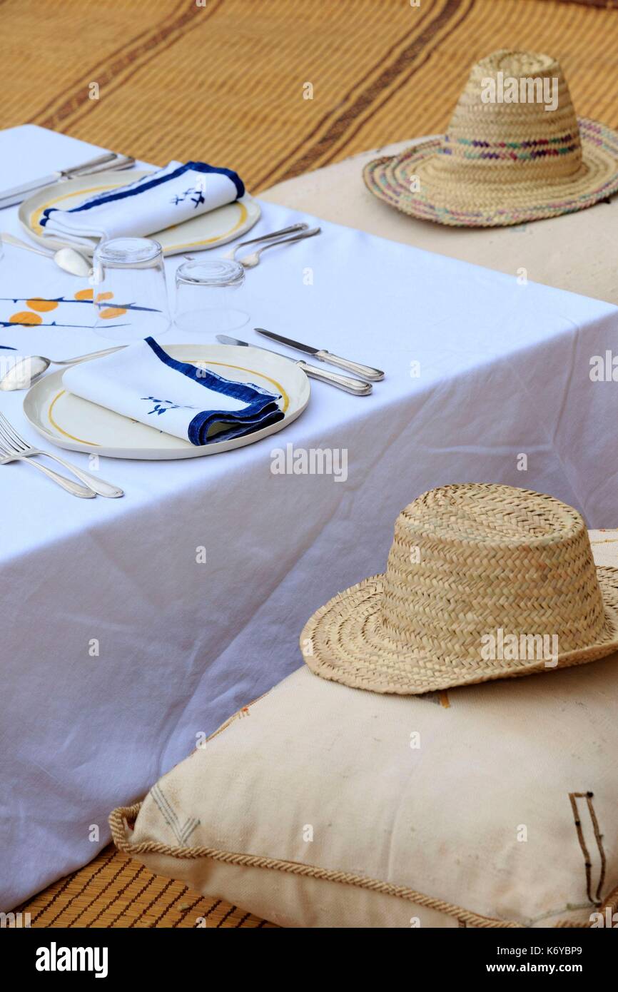 Le Maroc, l'Anti Atlas, région de Souss-massa, préfecture agadir Ida Outanane, azrarag-vallée, village tahboust, Dar Ahlam, villas de rêve, route sud Banque D'Images