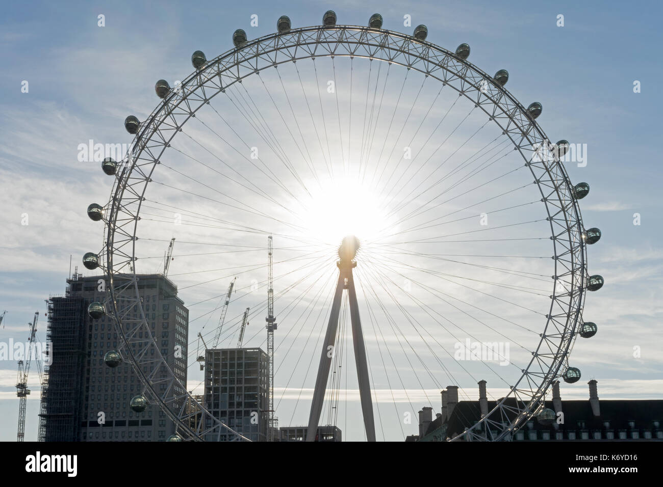 London eye London England uk sunrise Banque D'Images