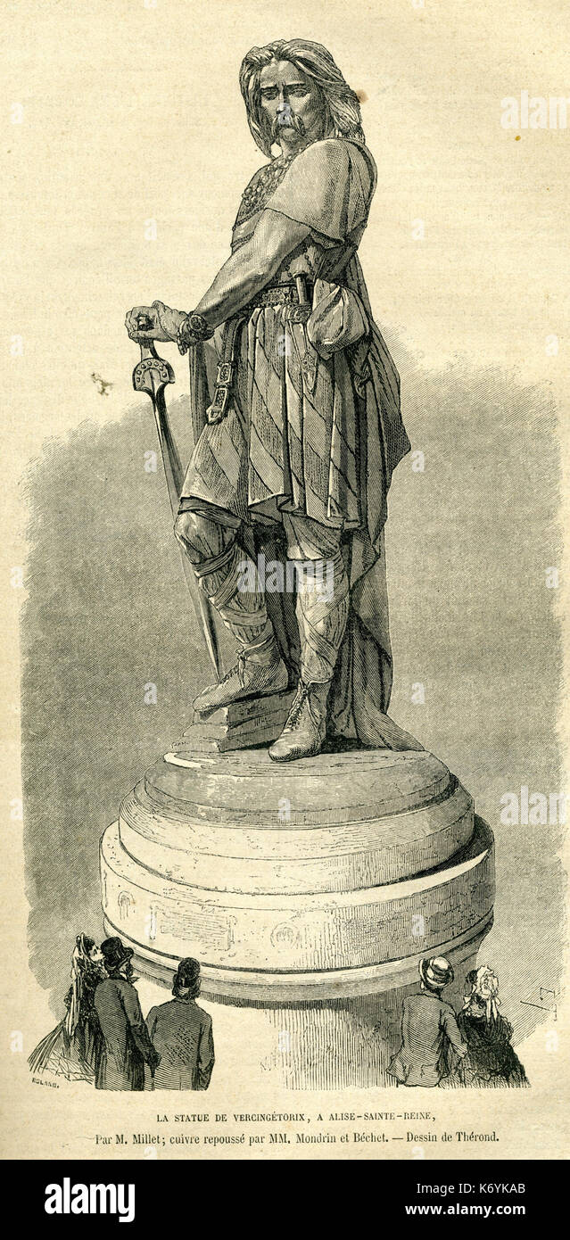 Statue de Vercingétorix gravure Banque D'Images