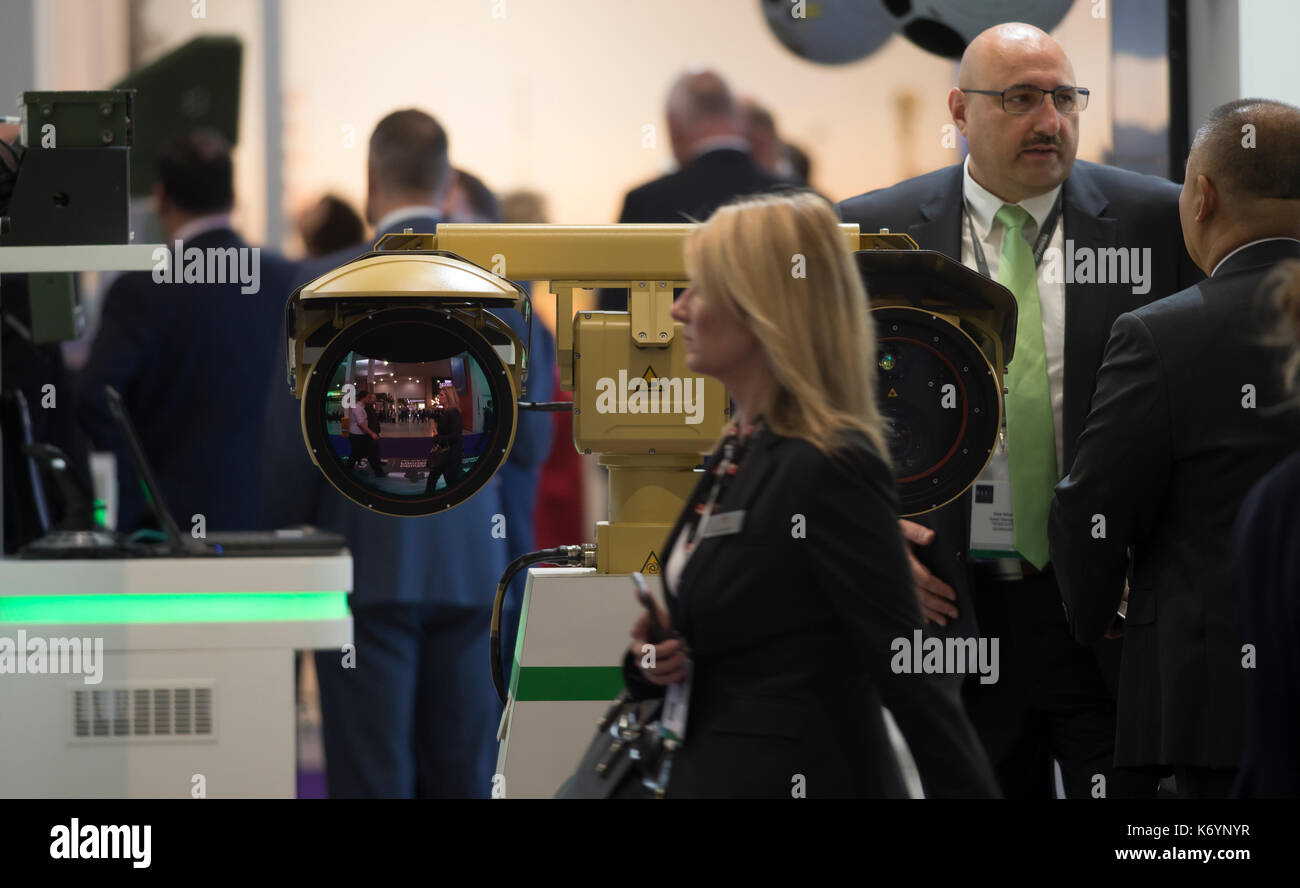 L'équipement de défense et de sécurité internationale, DSEI, le leader du marché en matière de défense globale et à la sécurité à ExCel, Londres, septembre 2017 Banque D'Images