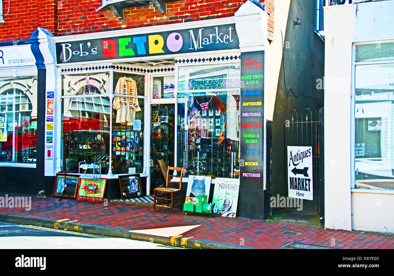 Seaford, retro market shop, Sussex, Angleterre Banque D'Images