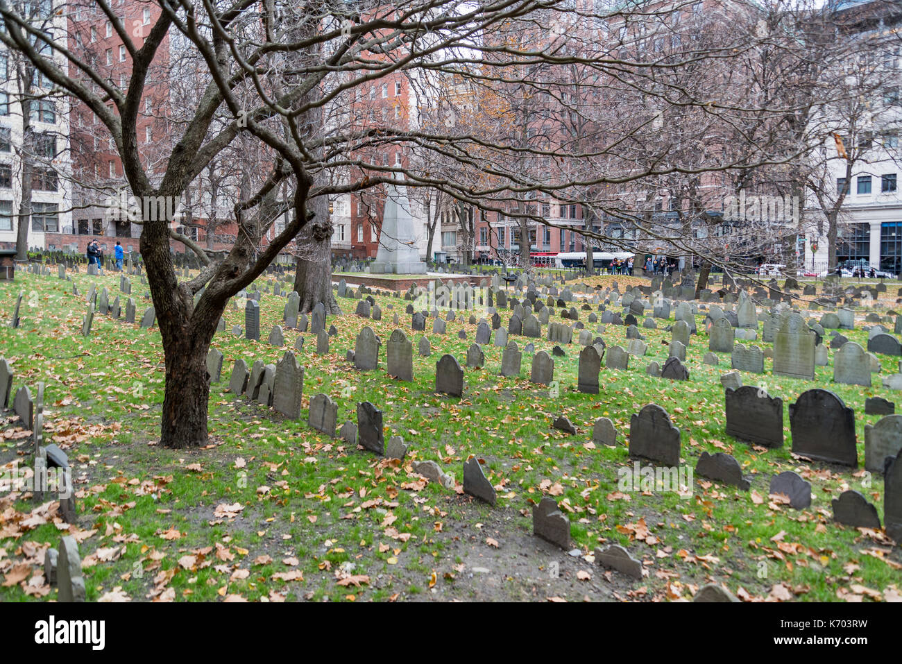 Cimetière historique pendant l'automne à boston ma Banque D'Images