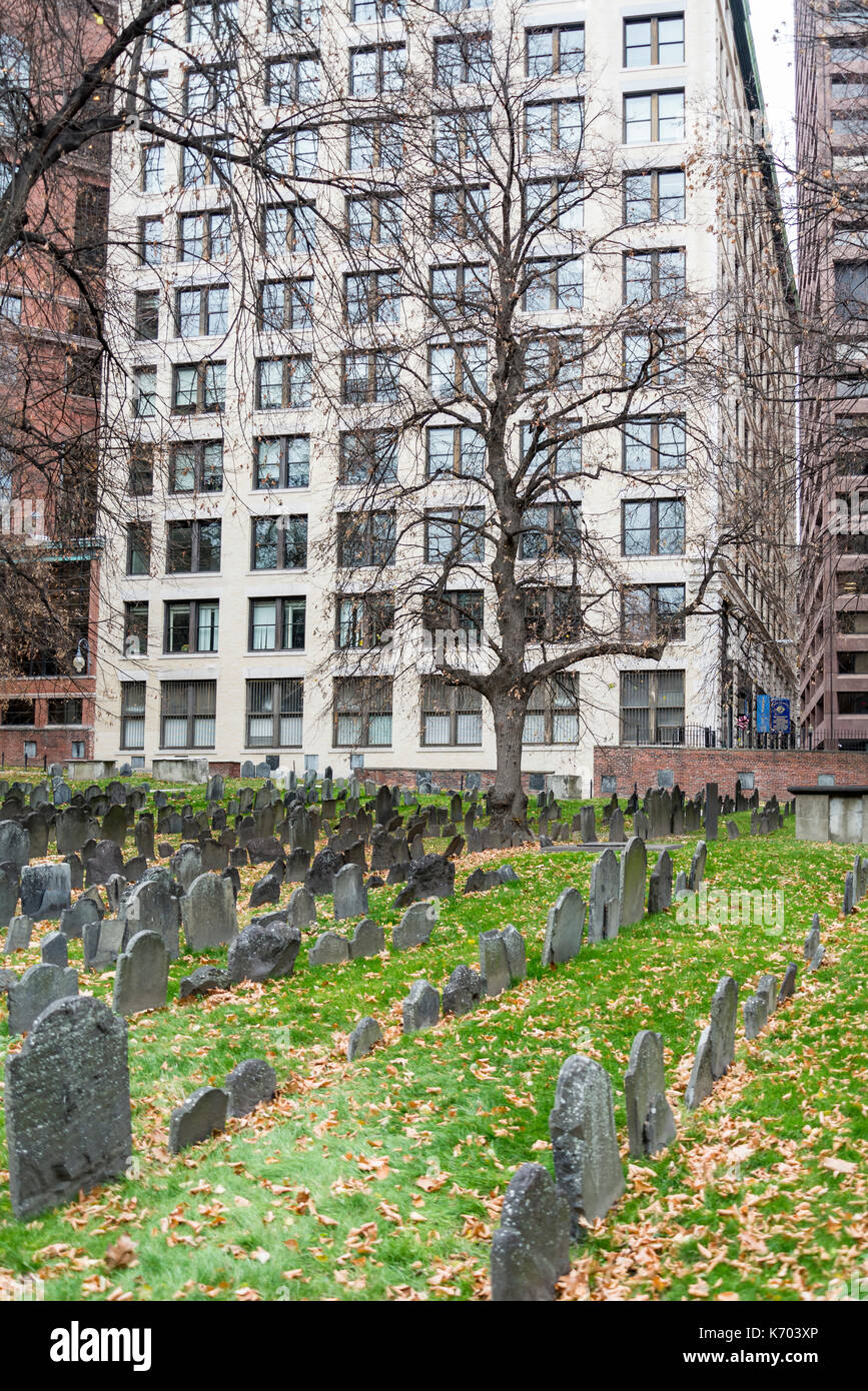 Cimetière historique pendant l'automne à boston ma Banque D'Images