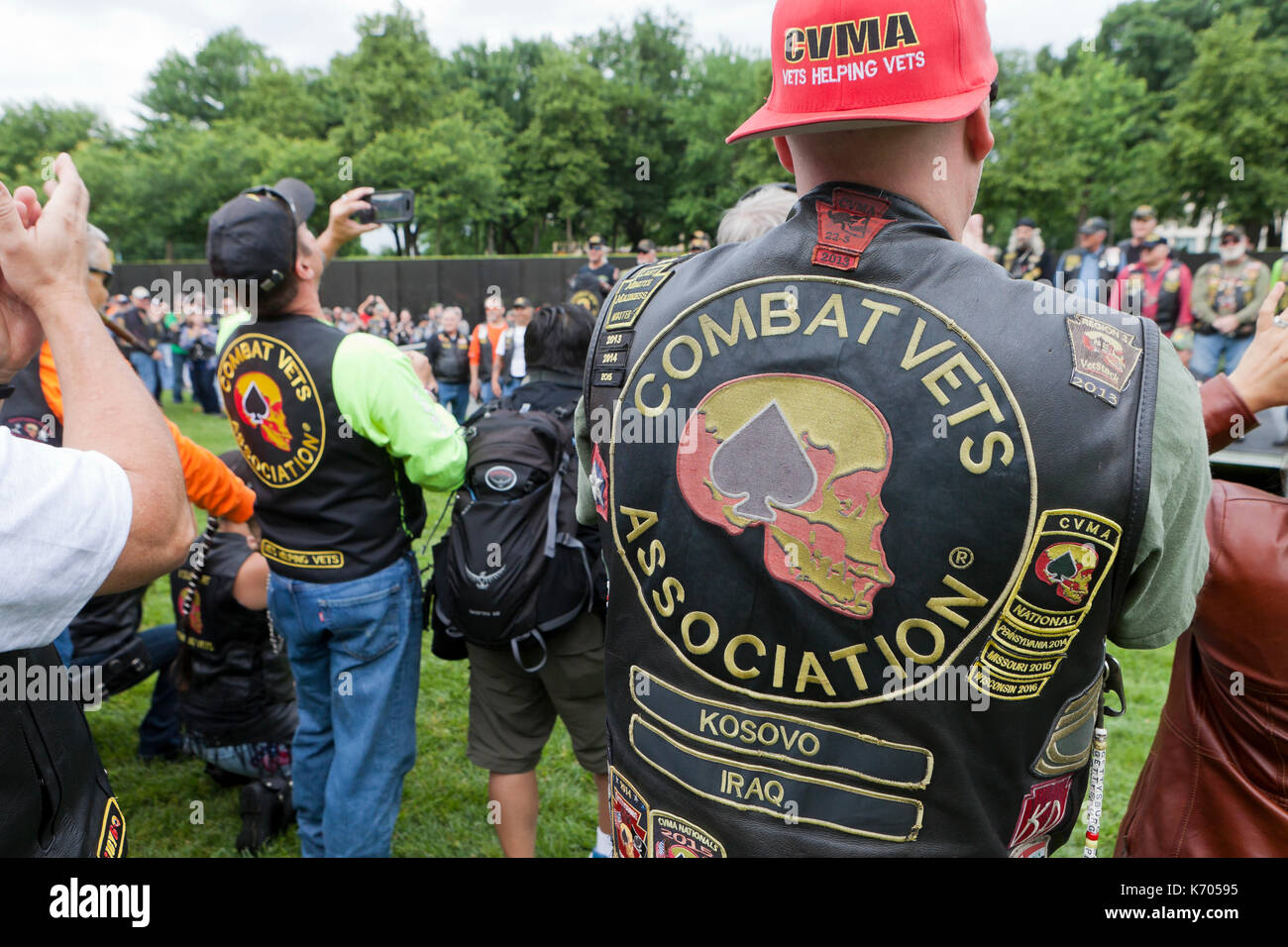 Les membres de l'Association des anciens combattants de Combat à moto Vietnam War Memorial pendant le week-end du Memorial Day - Washington, DC USA Banque D'Images