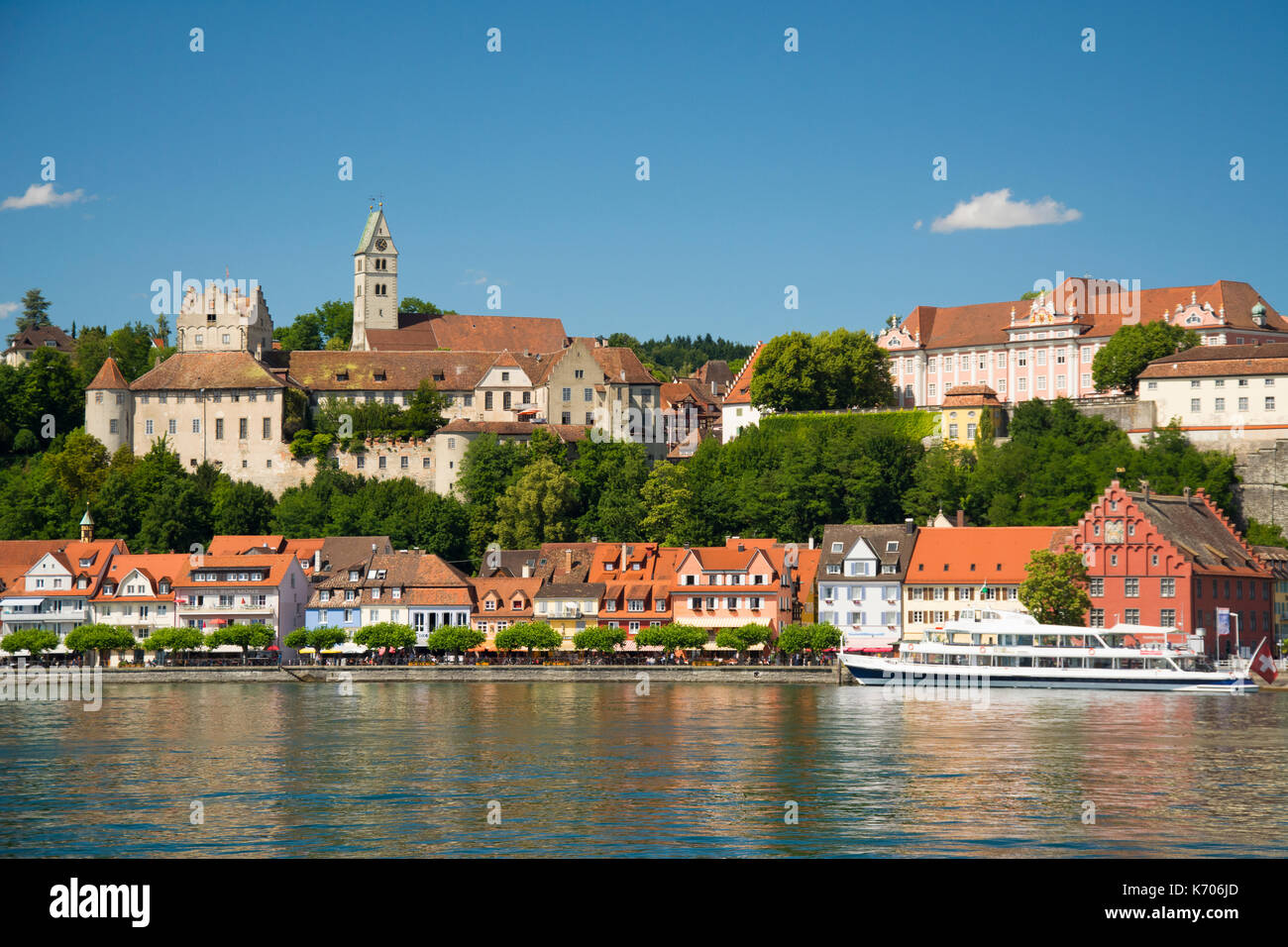L'ancienne ville de Meersburg sur le lac de Constance (Bodensee), le sud de l'Allemagne Banque D'Images