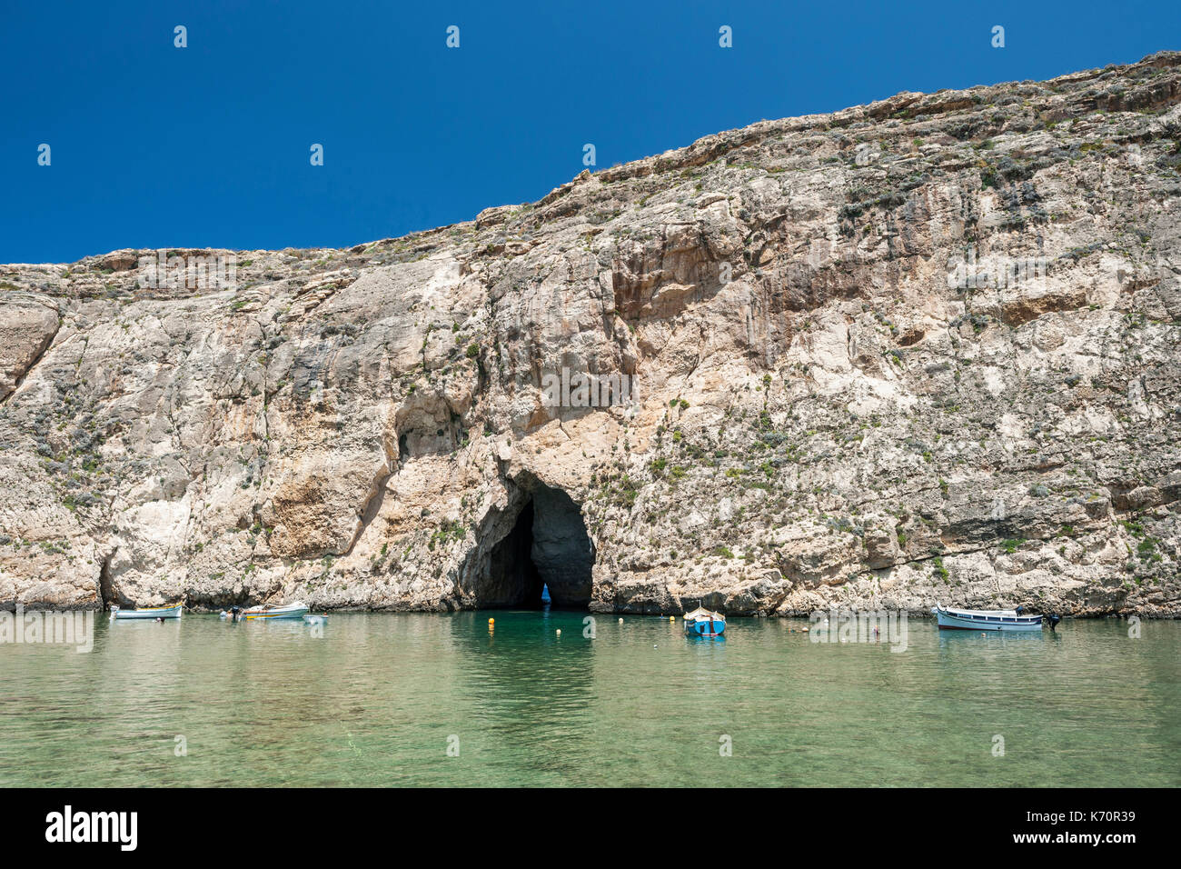 La mer intérieure (aka Qawra) sur l'île de Gozo à Malte. Banque D'Images