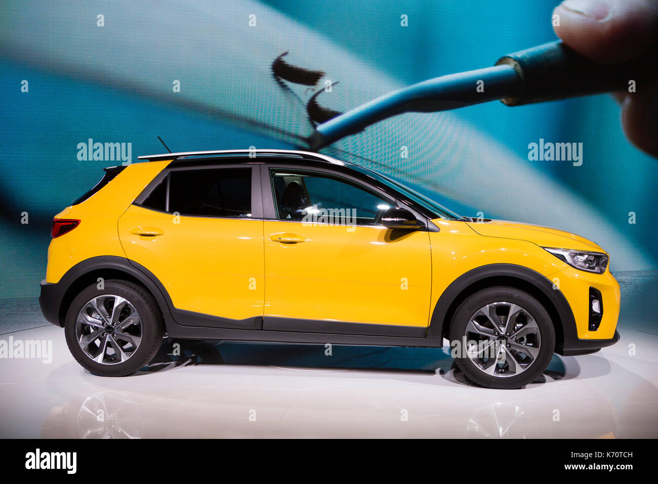 Francfort, Allemagne. 12 septembre 2017. International Motor Show 2017 (IAA, internationale Automobil-Ausstellung), Press Day: Kia Stonic, SUV compact. Crédit: Christian Lademann Banque D'Images