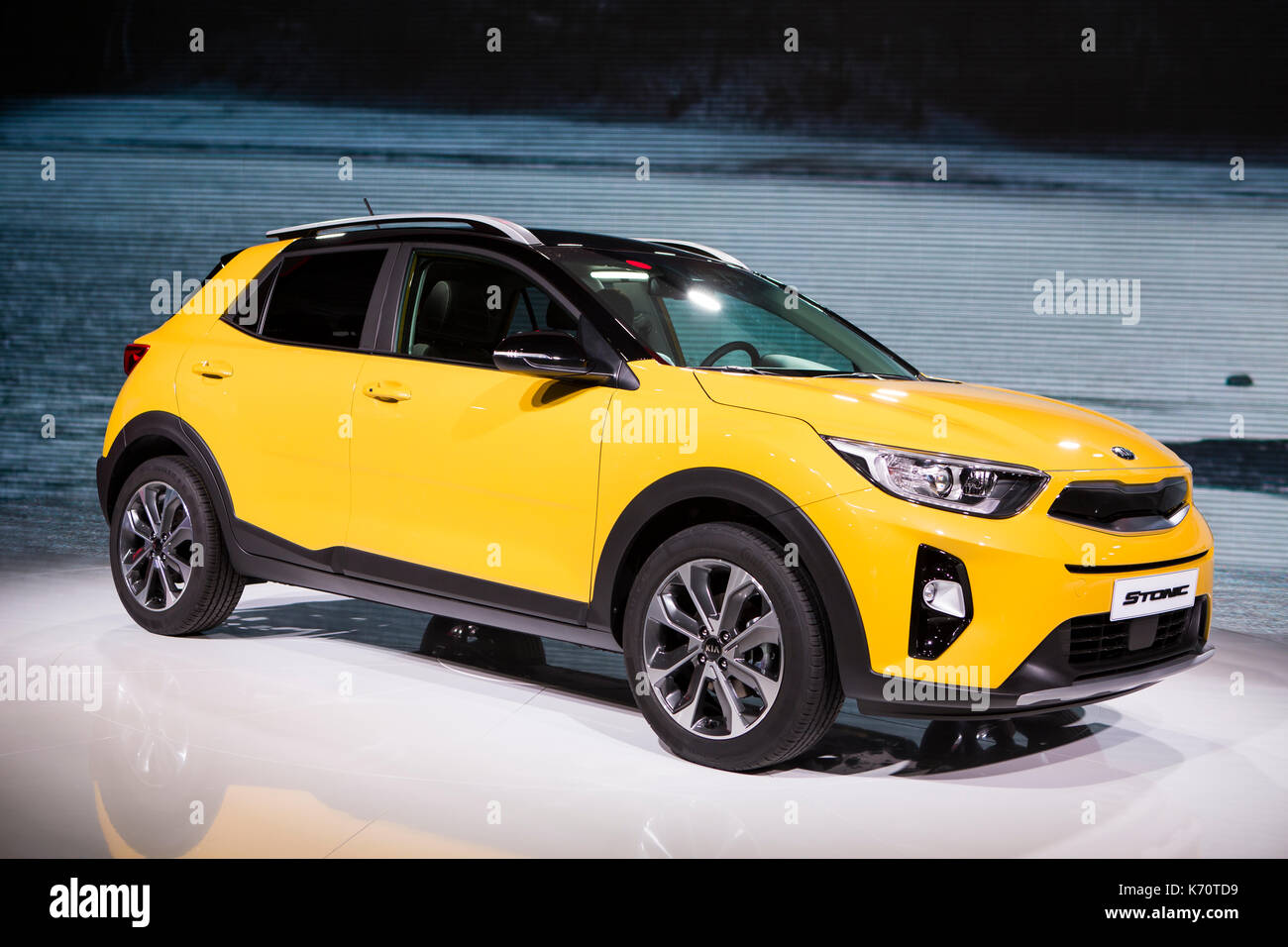 Francfort, Allemagne. 12 septembre 2017. International Motor Show 2017 (IAA, internationale Automobil-Ausstellung), Press Day: Kia Stonic, SUV compact. Crédit: Christian Lademann Banque D'Images