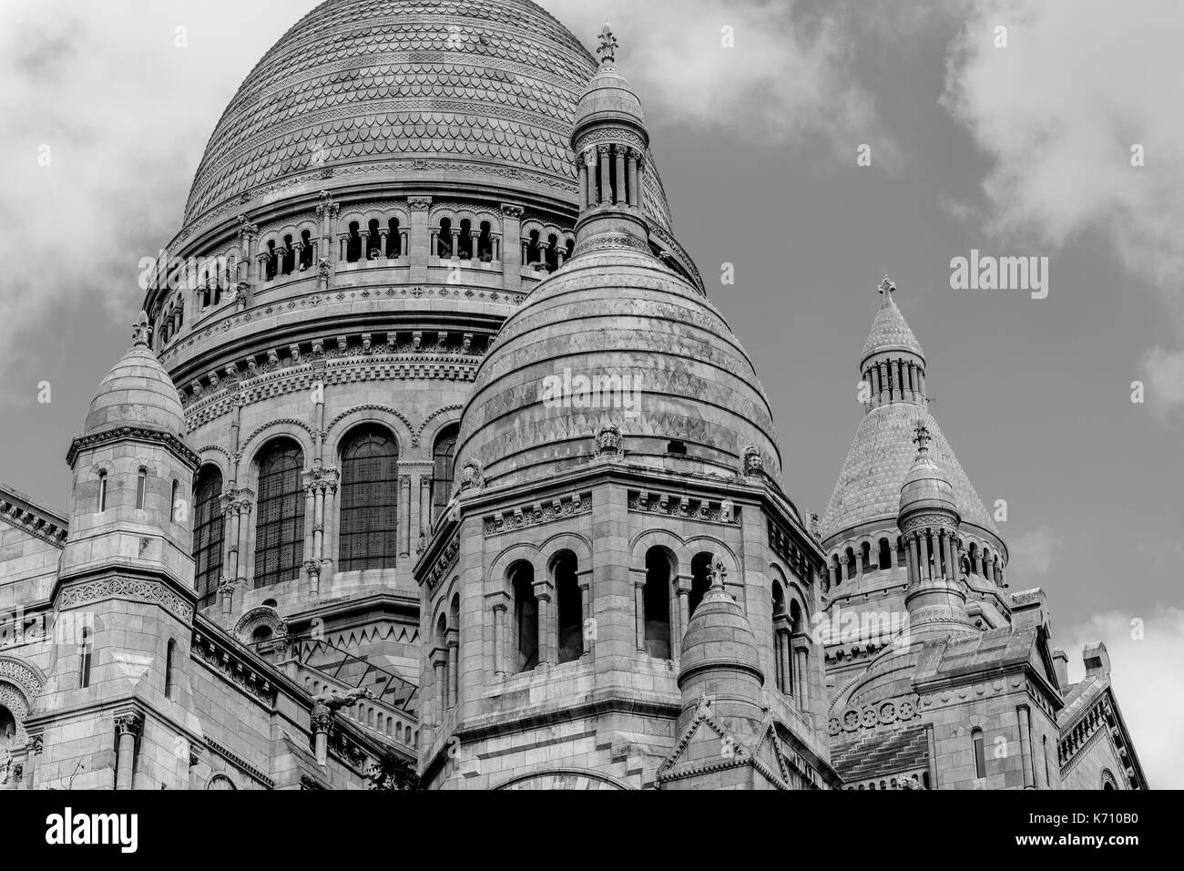 Vue rapprochée de la Coupole du Sacré Cœur à Paris Banque D'Images