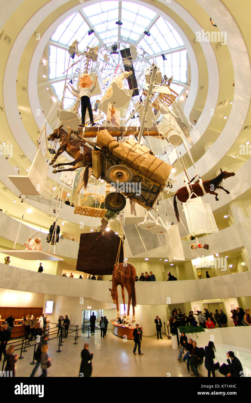 Maurizio Cattelan exposition au Guggenheim Museum de New York Banque D'Images