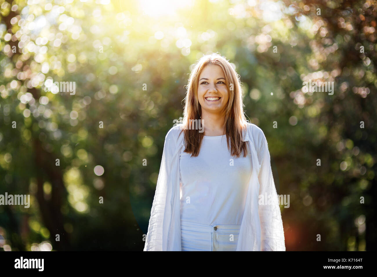 Belle brune dans la nature Banque D'Images