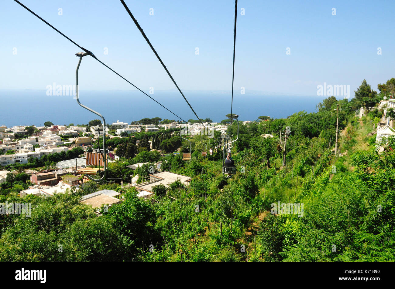 Télésiège, Monte Solaro, île de Capri, côte amalfitaine, Campanie, Italie, Europe Banque D'Images