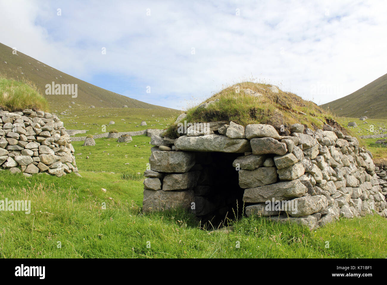 Cleits sur st kilda village sur l'île de hirta Ecosse Banque D'Images