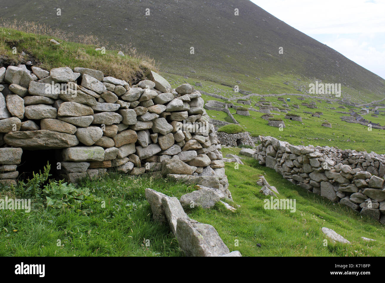 Cleits sur st kilda village sur l'île de hirta Ecosse Banque D'Images