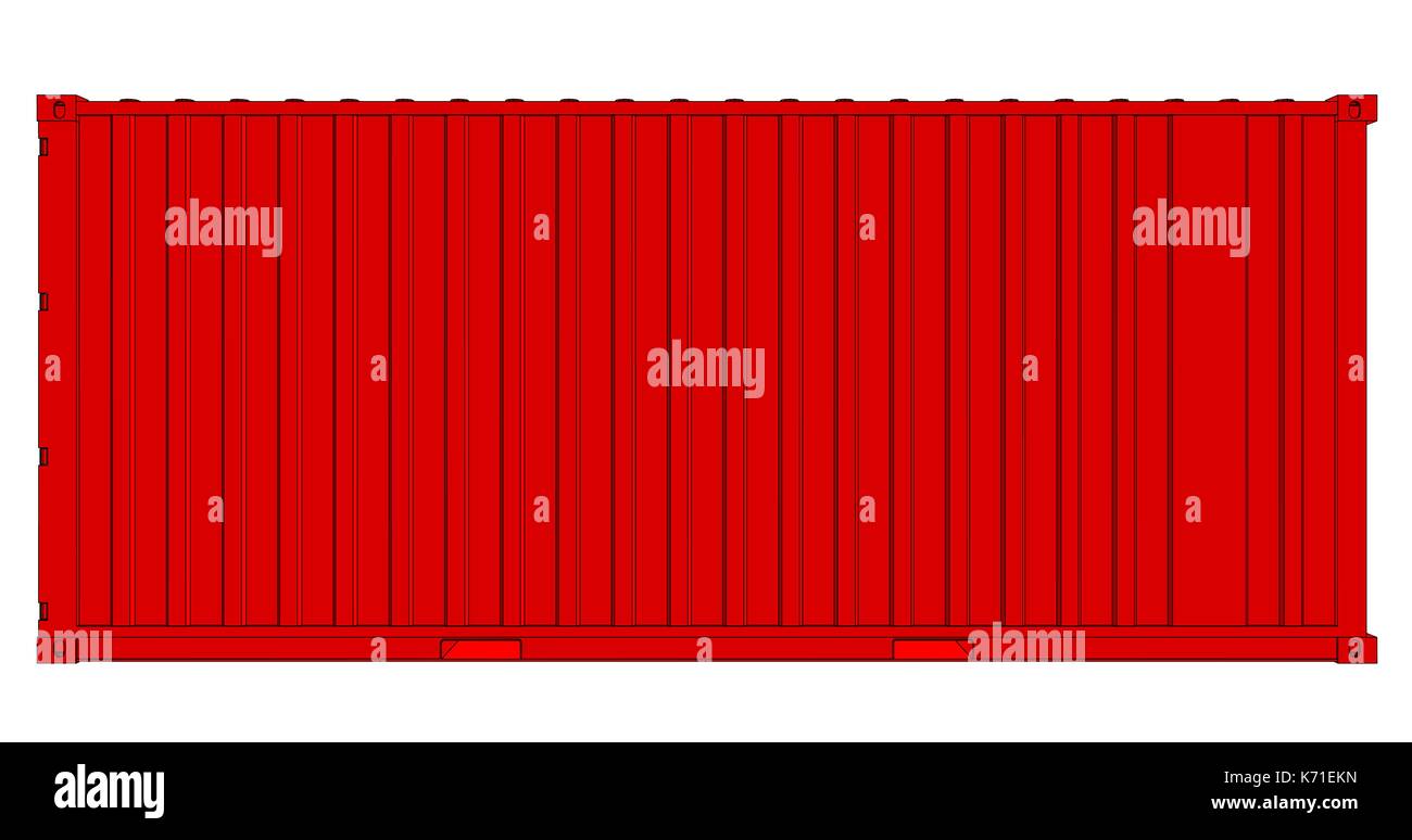 Conteneur isolé sur blanc Illustration de Vecteur