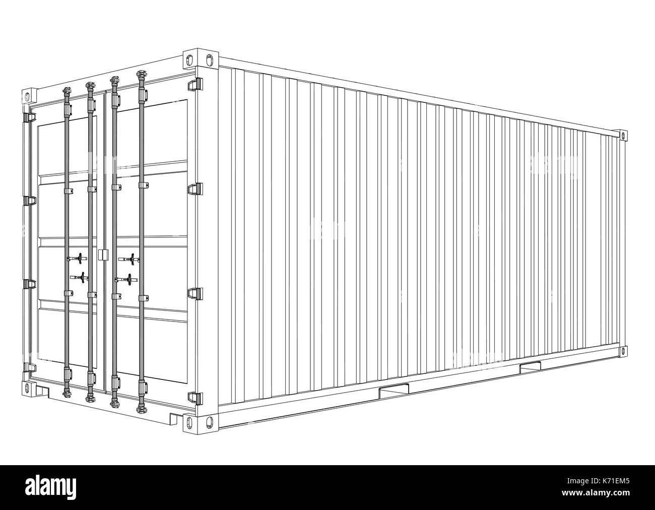 Conteneur en fil de style. Illustration de Vecteur