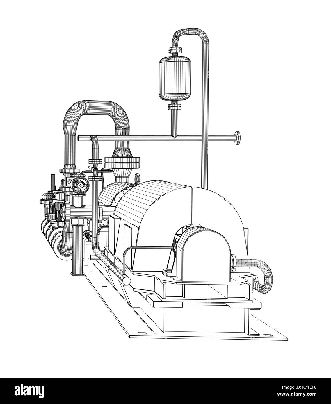 Pompe industrielle en fil de fer Illustration de Vecteur