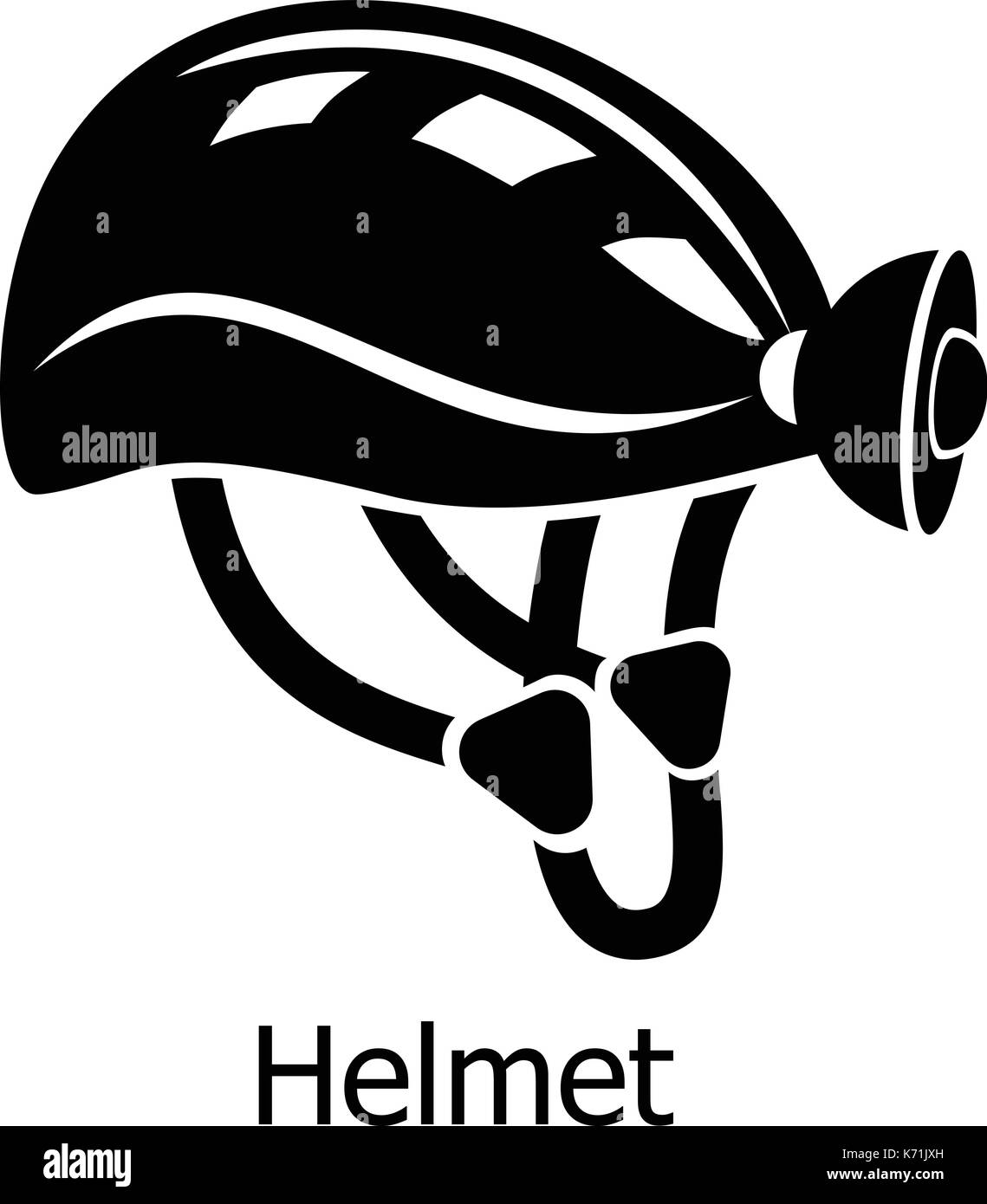 L'icône casque simple, style noir Illustration de Vecteur
