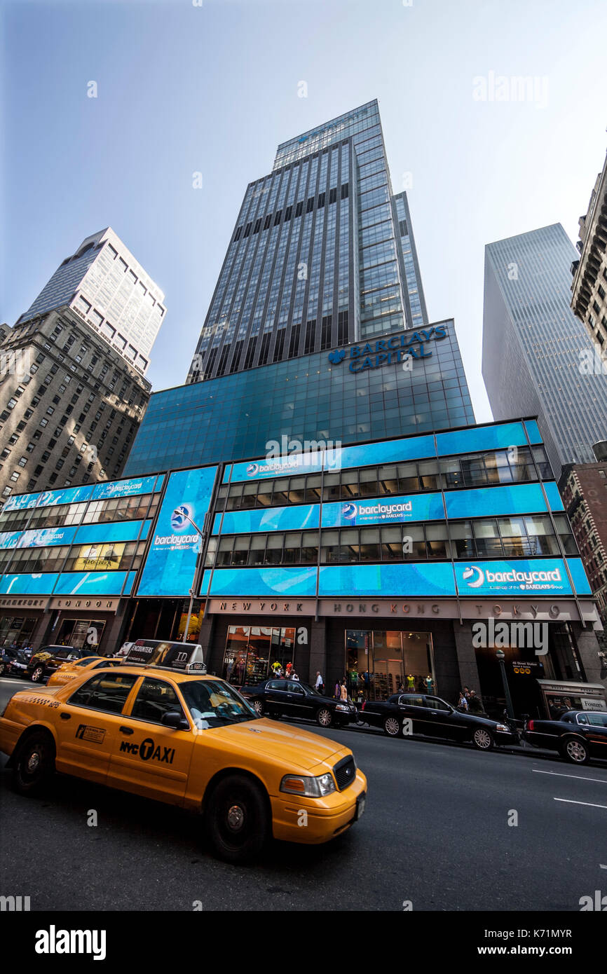 Barclays capital à Times Square à Manhattan, new york city. Le bâtiment a été occupé précédemment par Lehman Brothers. Banque D'Images