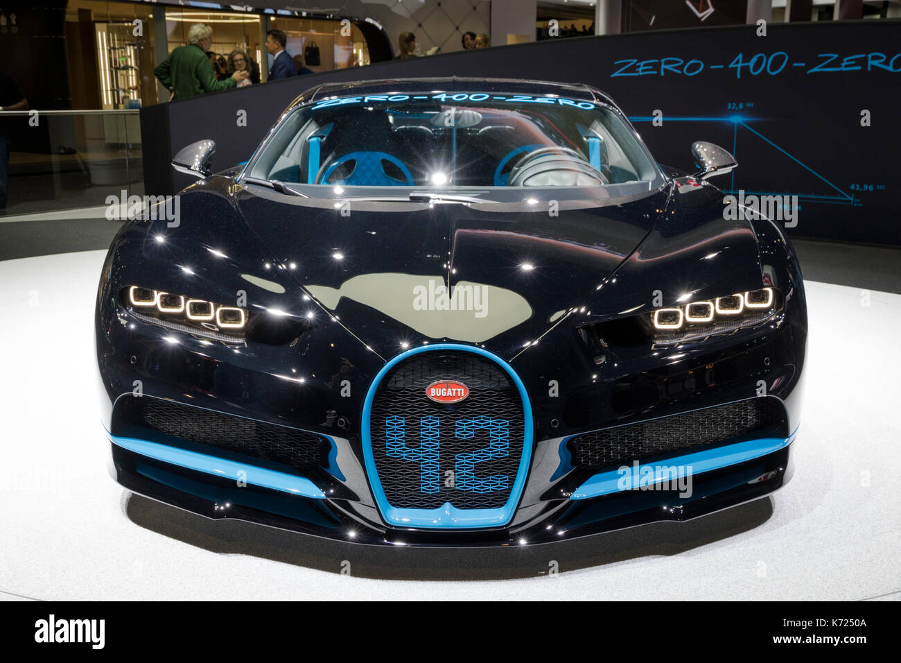 Francfort, Allemagne. 13 Sep, 2017. Bugatti Chiron 42 secondes Edition présenté à l'auto IAA de Francfort 2017. Credit : JLBvdWOLF/Alamy Live News Banque D'Images