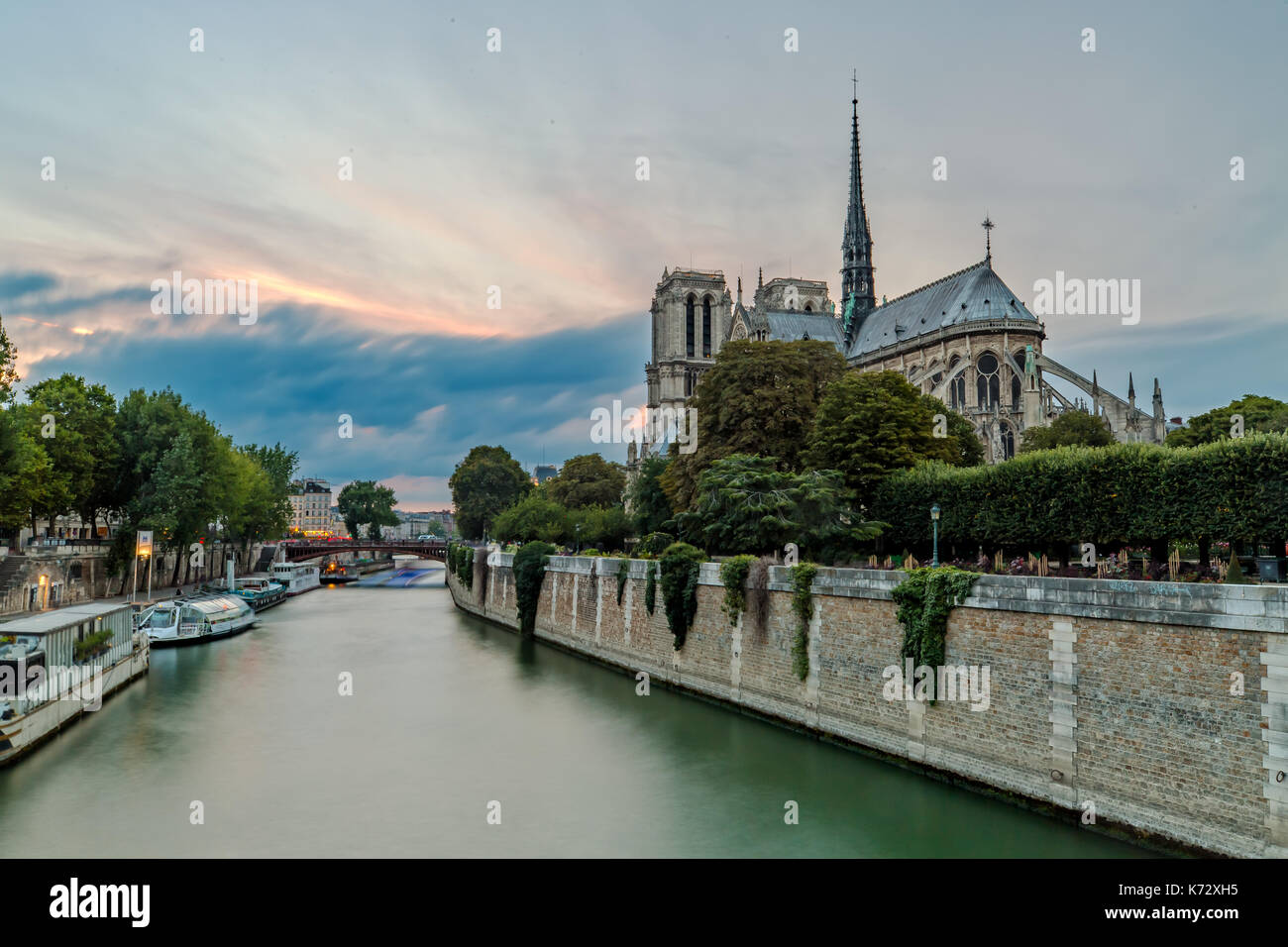 Notre Dame et la Seine à Paris Banque D'Images