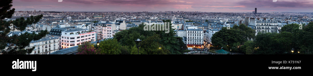 Panorama de la ville de paris de montmartre Banque D'Images