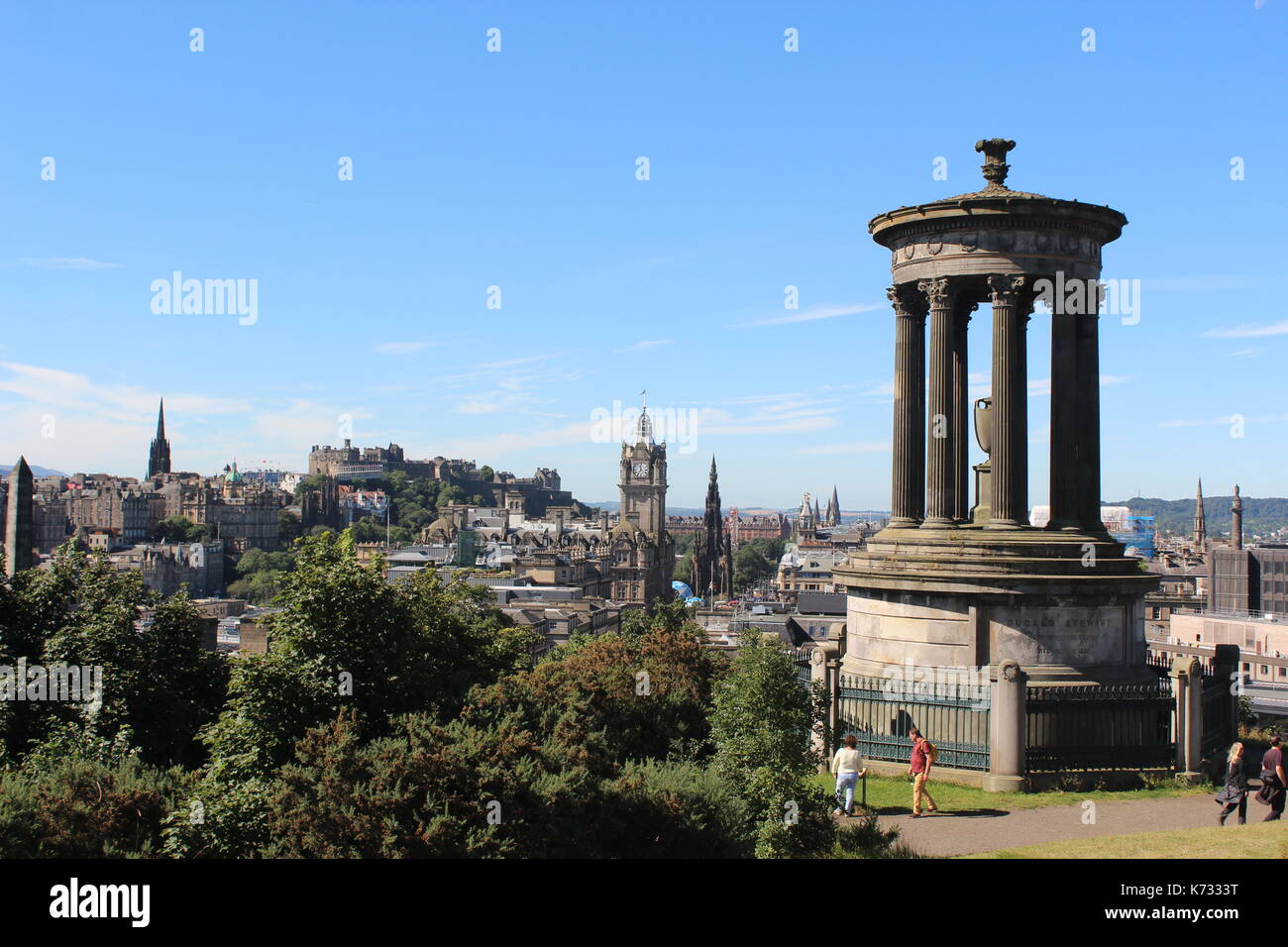 L'affichage classique d'Édimbourg à partir du haut de la colline calton Banque D'Images