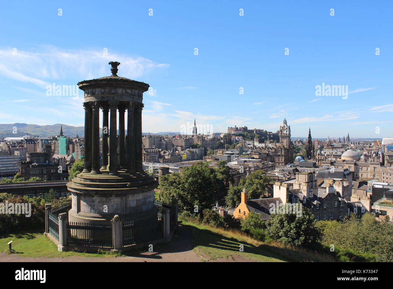 L'affichage classique d'Édimbourg à partir du haut de la colline calton Banque D'Images