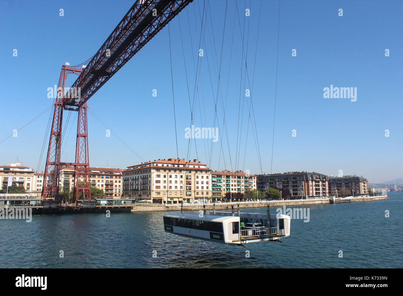 Gascogne pont sur une journée ensoleillée à Portugalete. Banque D'Images