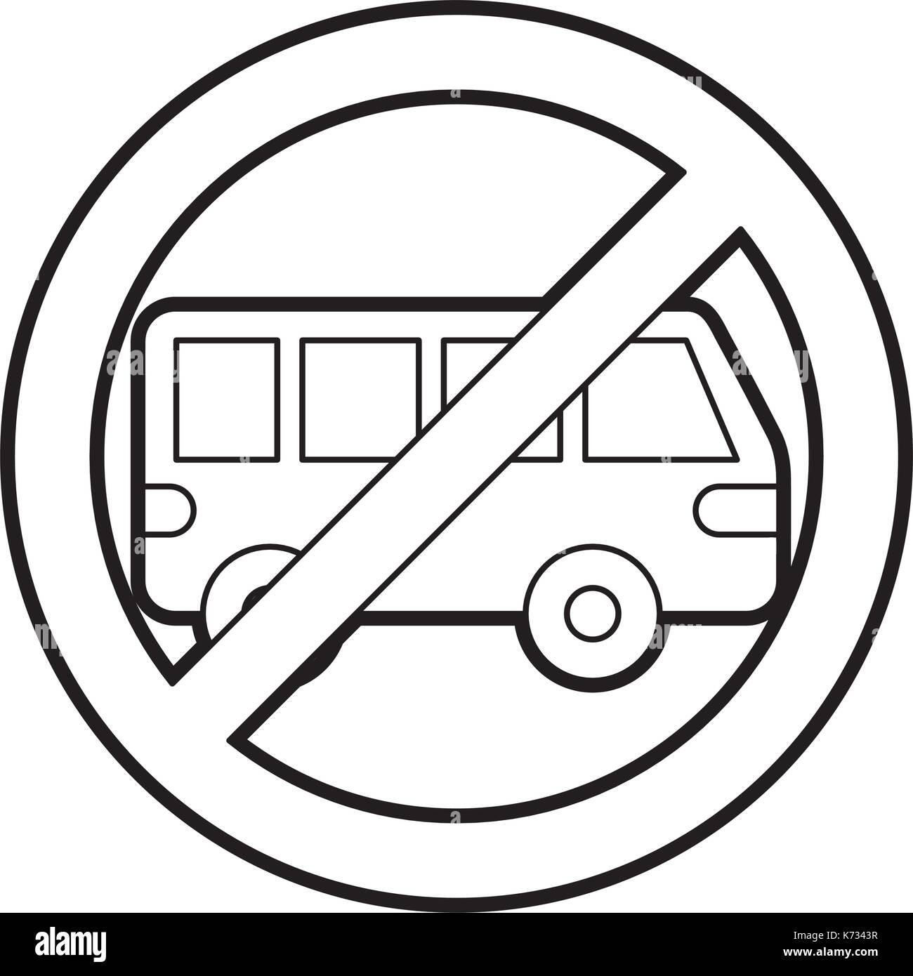 Pas de voiture ou pas de signe d'interdire le transport de trafic gratuit Illustration de Vecteur