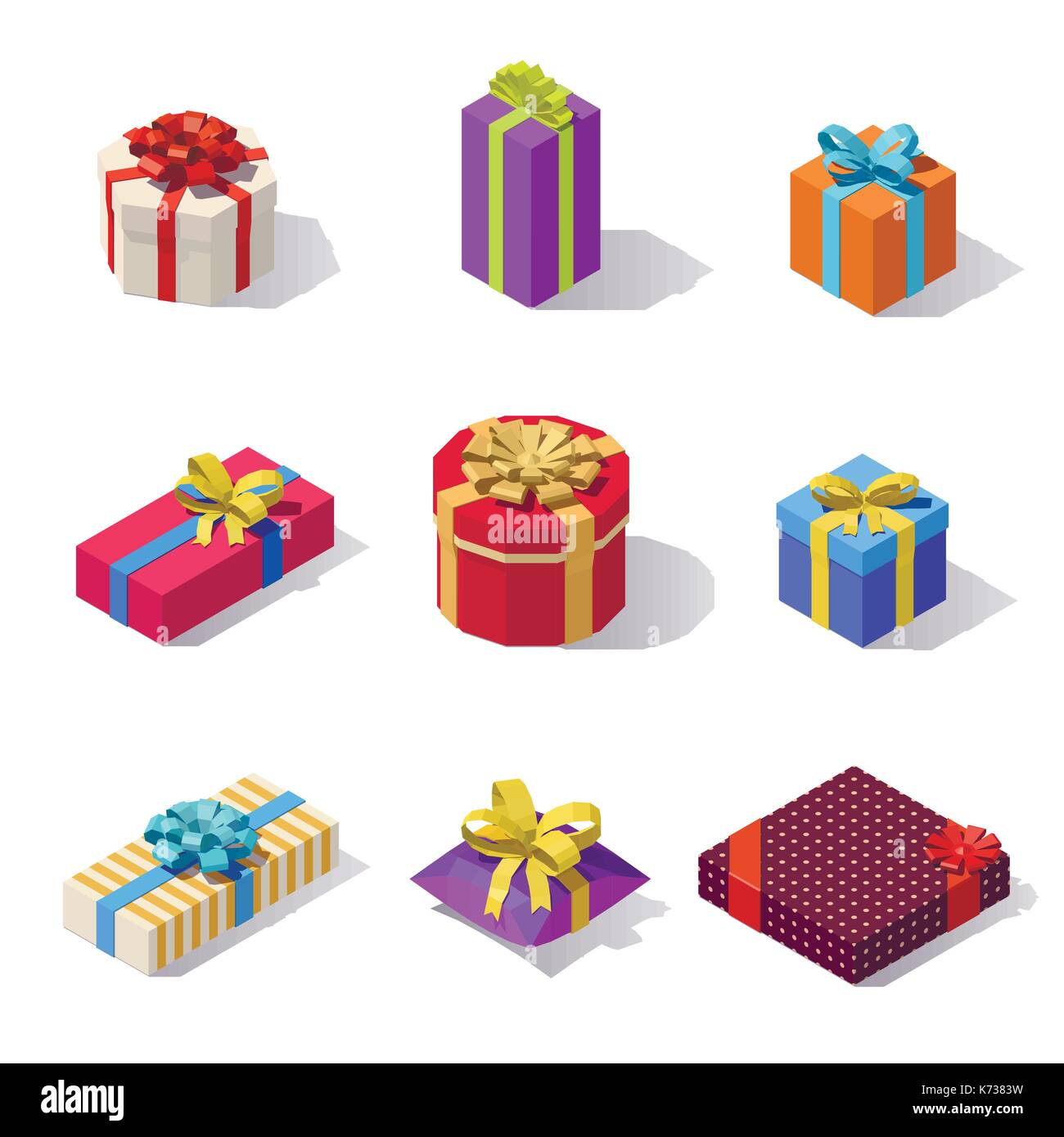 Ticket Cadeau isométrique isolé sur fond blanc. Illustration de Vecteur