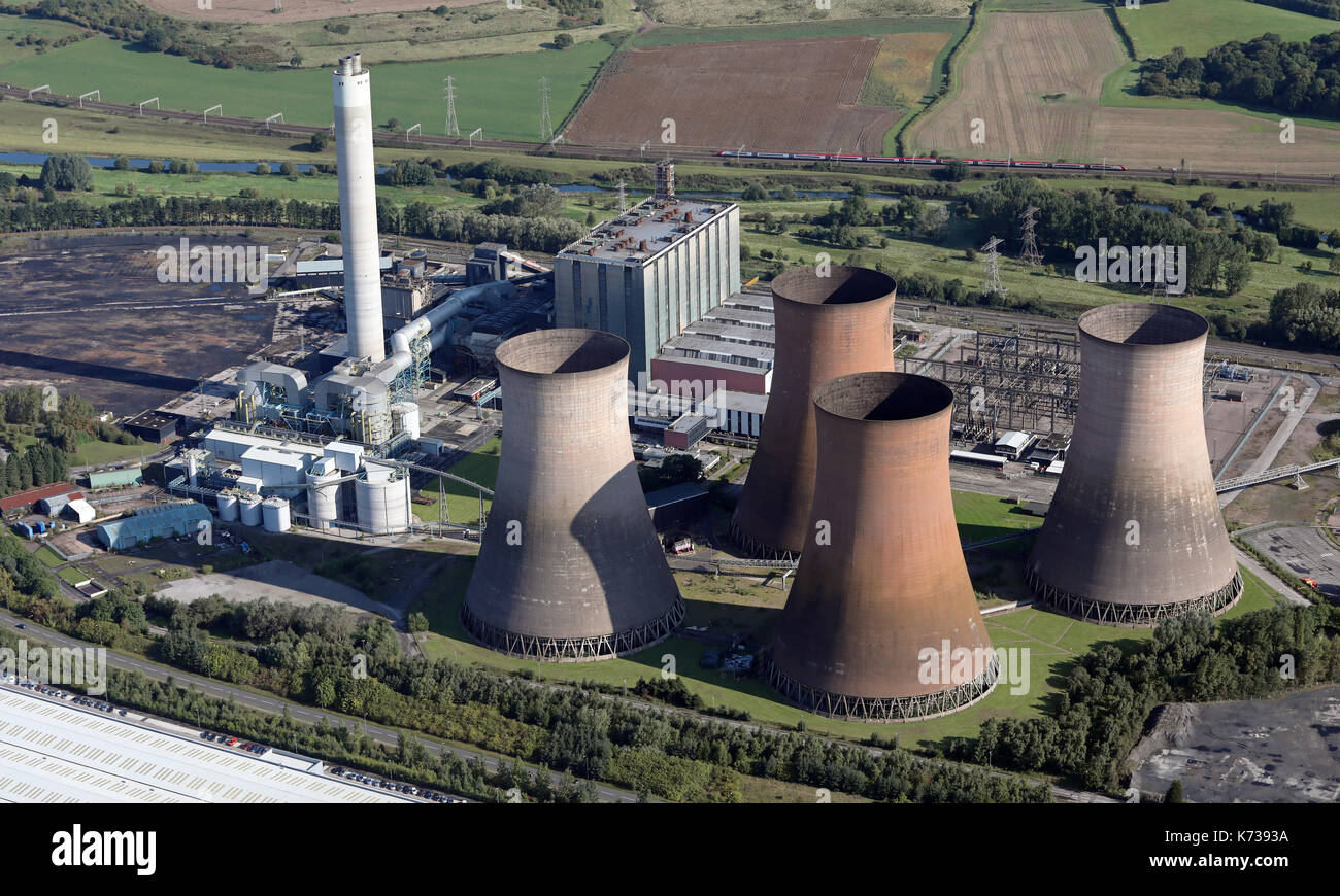 Vue aérienne de Rugeley Power Station dans le Staffordshire, Royaume-Uni Banque D'Images