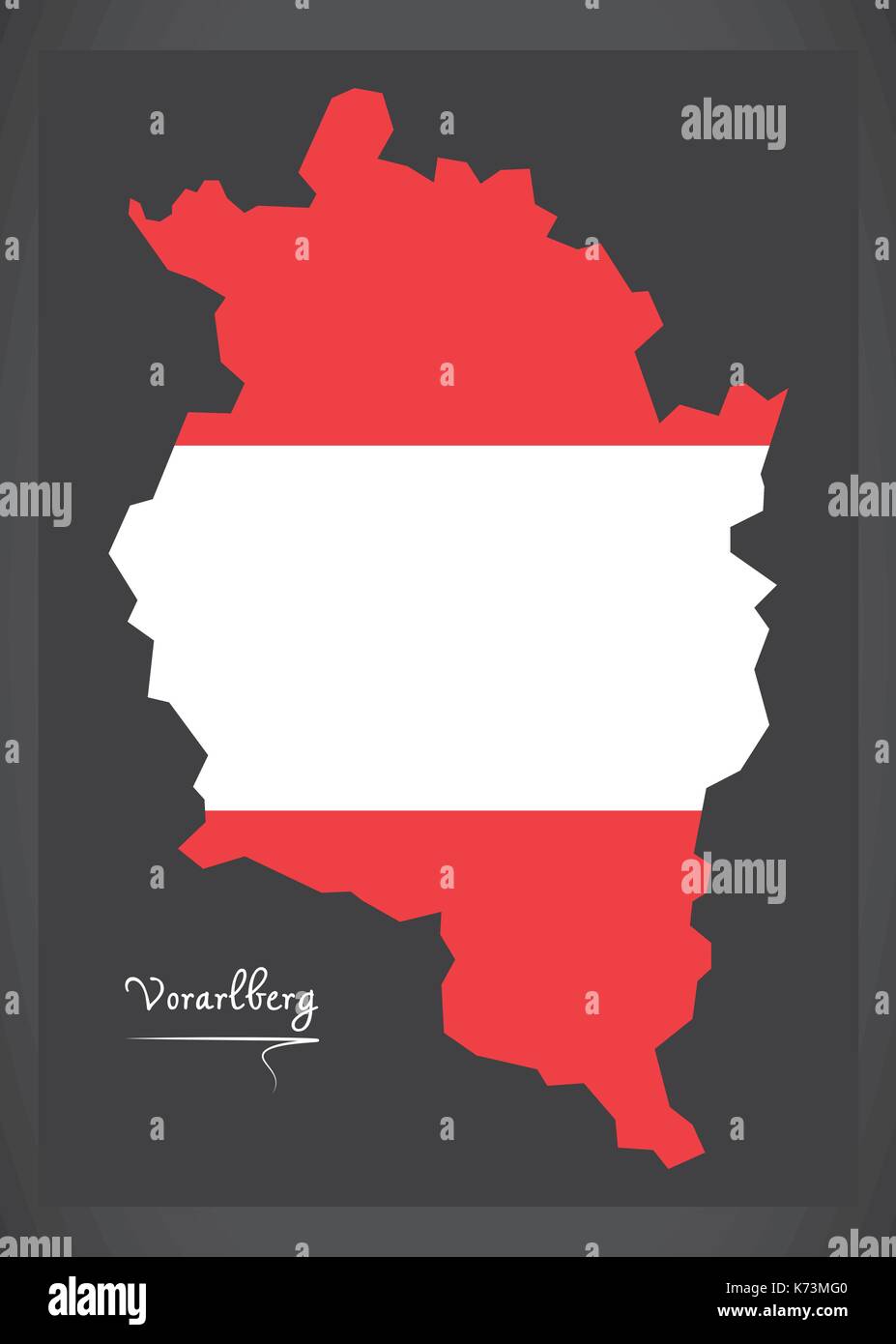 Carte d'autriche vorarlberg avec drapeau national autrichien illustration Illustration de Vecteur