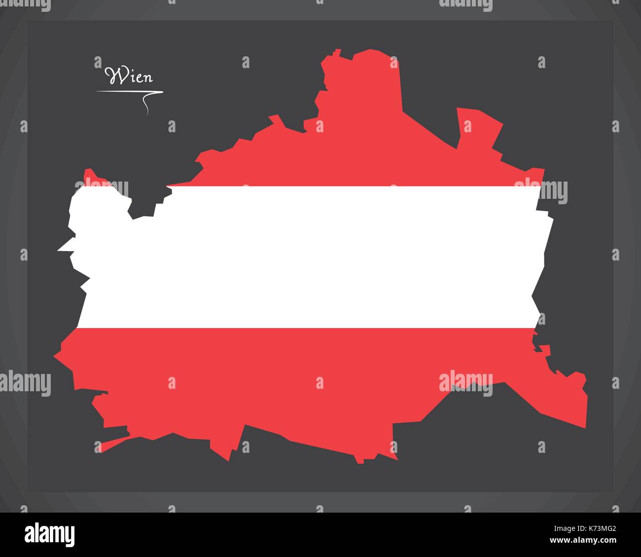 Carte d'Autriche Wien avec drapeau national autrichien illustration Illustration de Vecteur