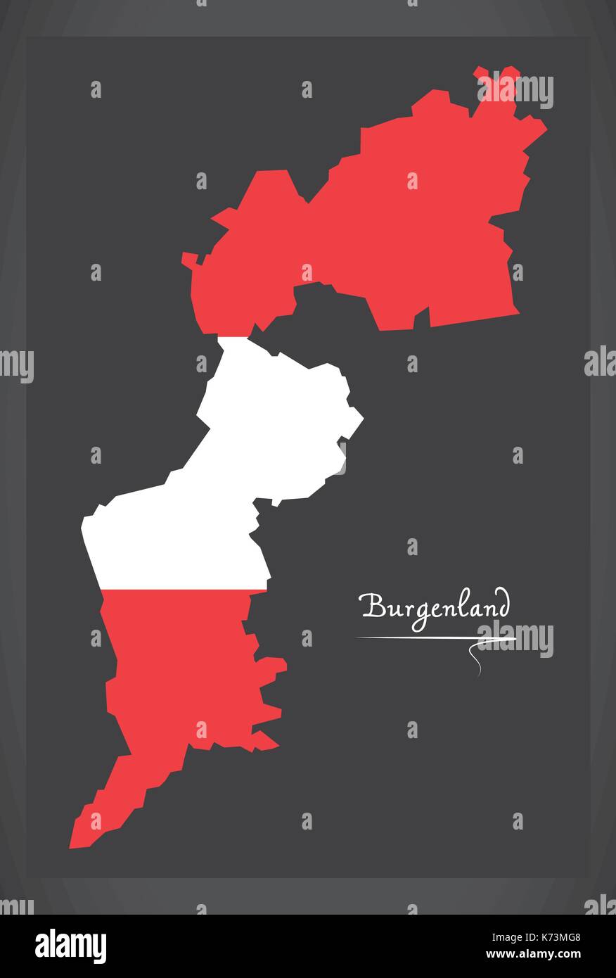 Carte d'Autriche Burgenland autrichien avec illustration du drapeau national Illustration de Vecteur