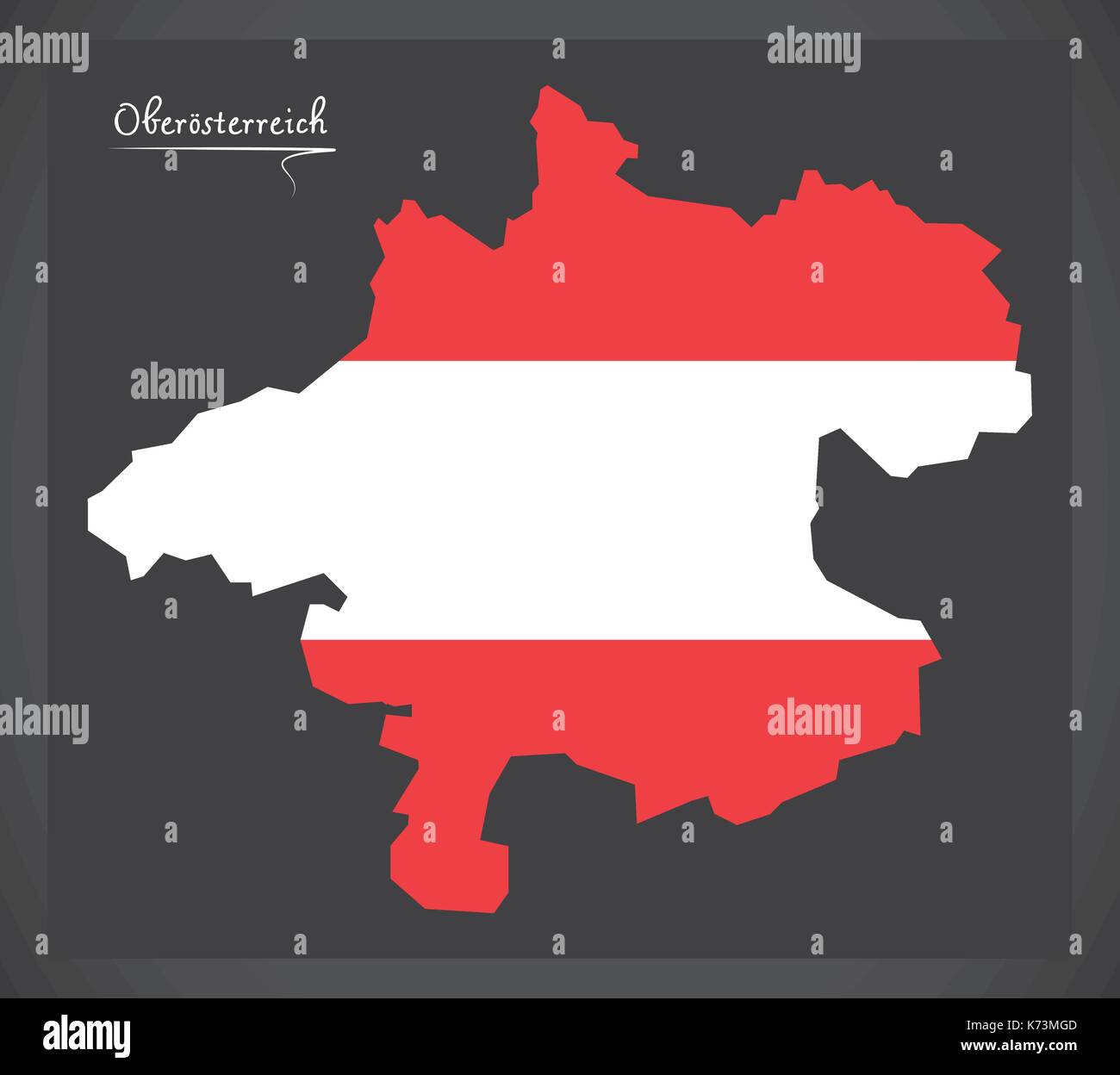 Oberoesterreich site de l'autriche avec drapeau national autrichien illustration Illustration de Vecteur